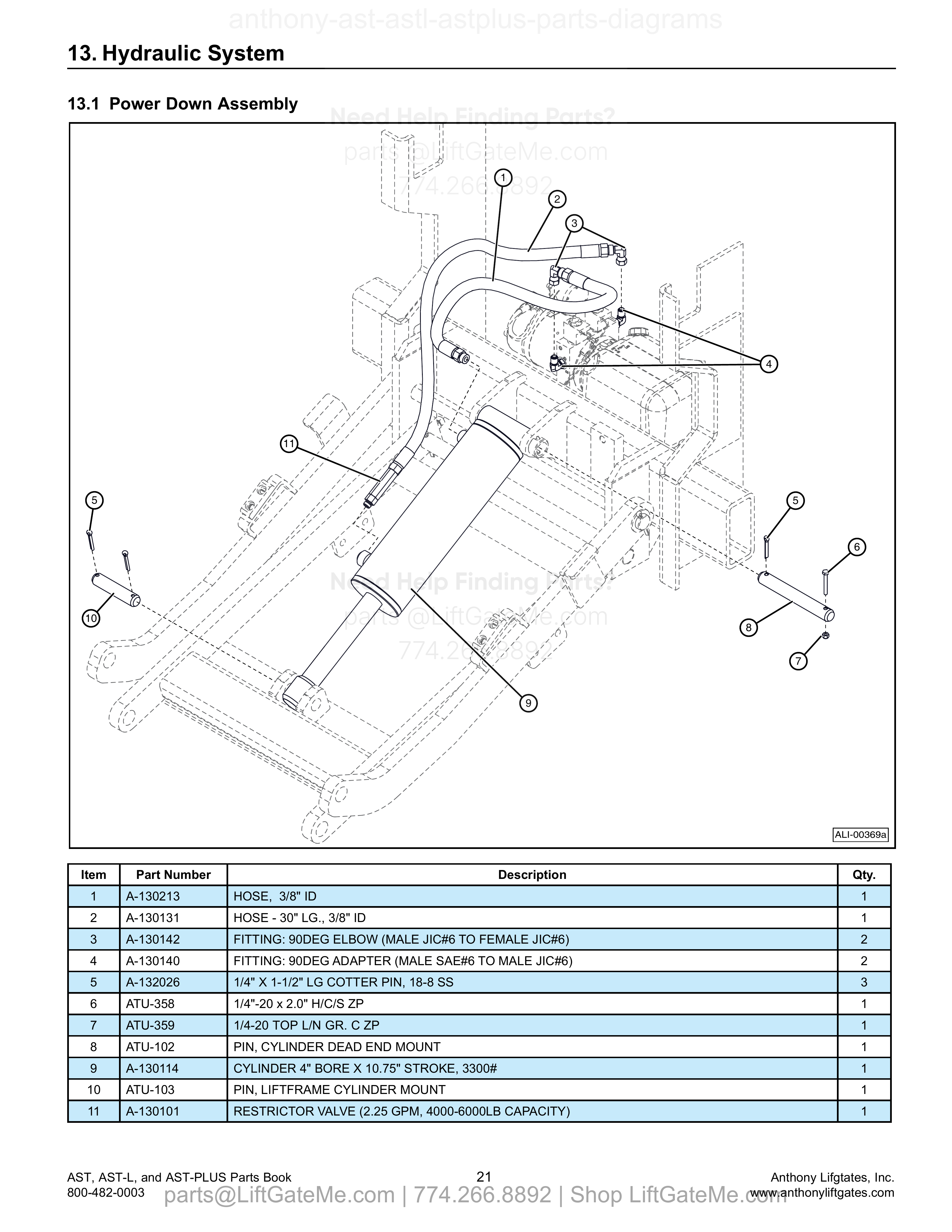13.1 Power Down Assembly diagram