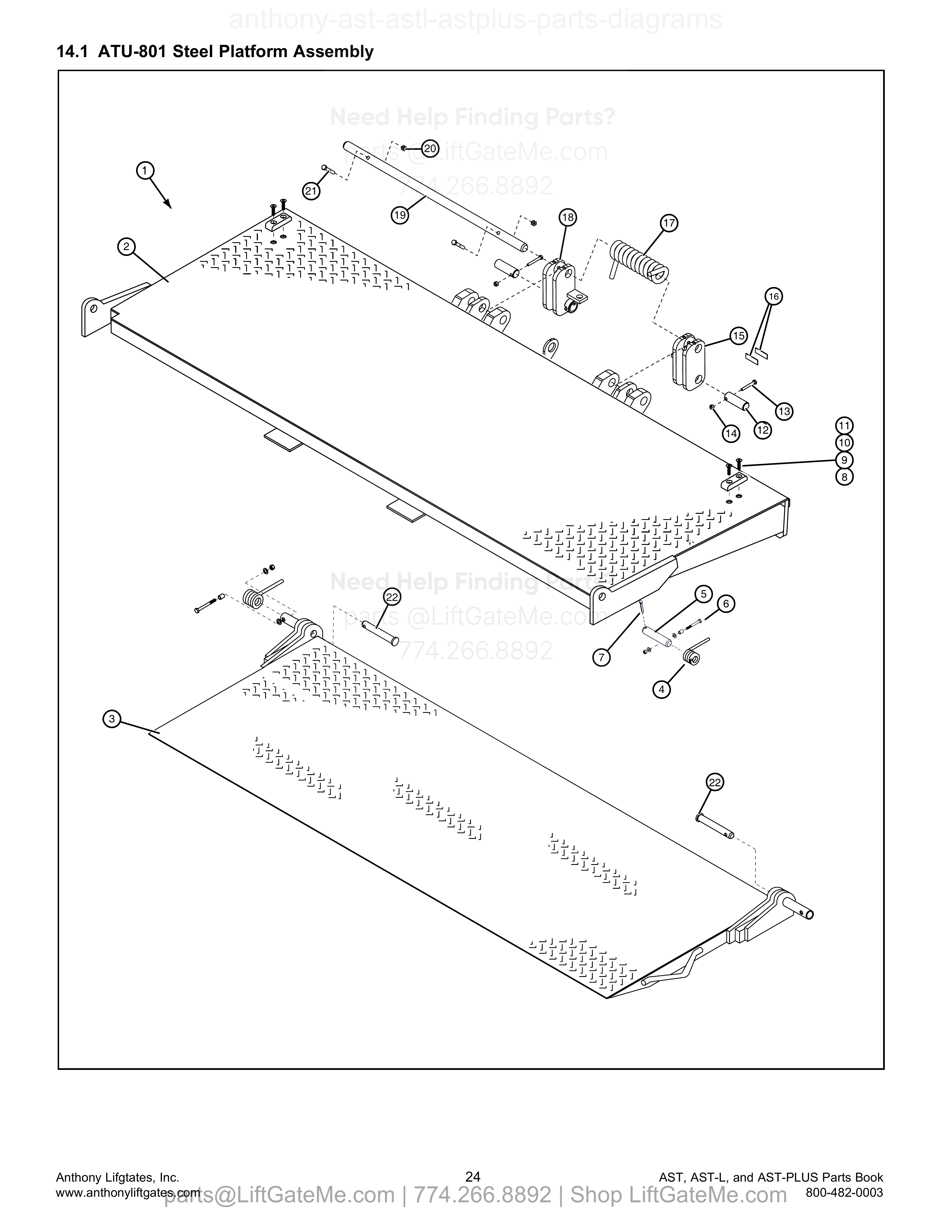 14.1 ATU-801 Steel Platform Assembly diagram