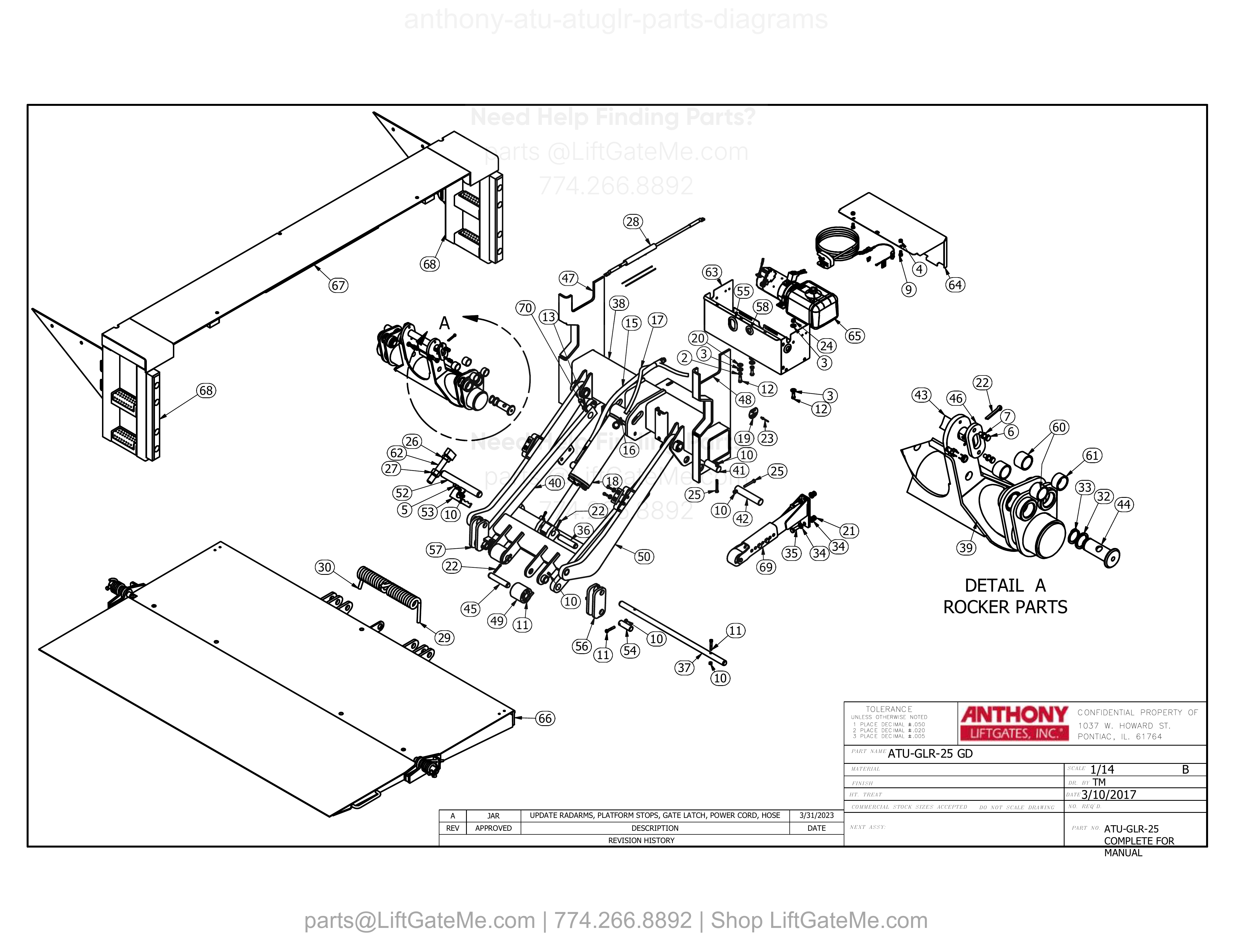 ATU-GLR-25 GD Liftgate Assembly diagram