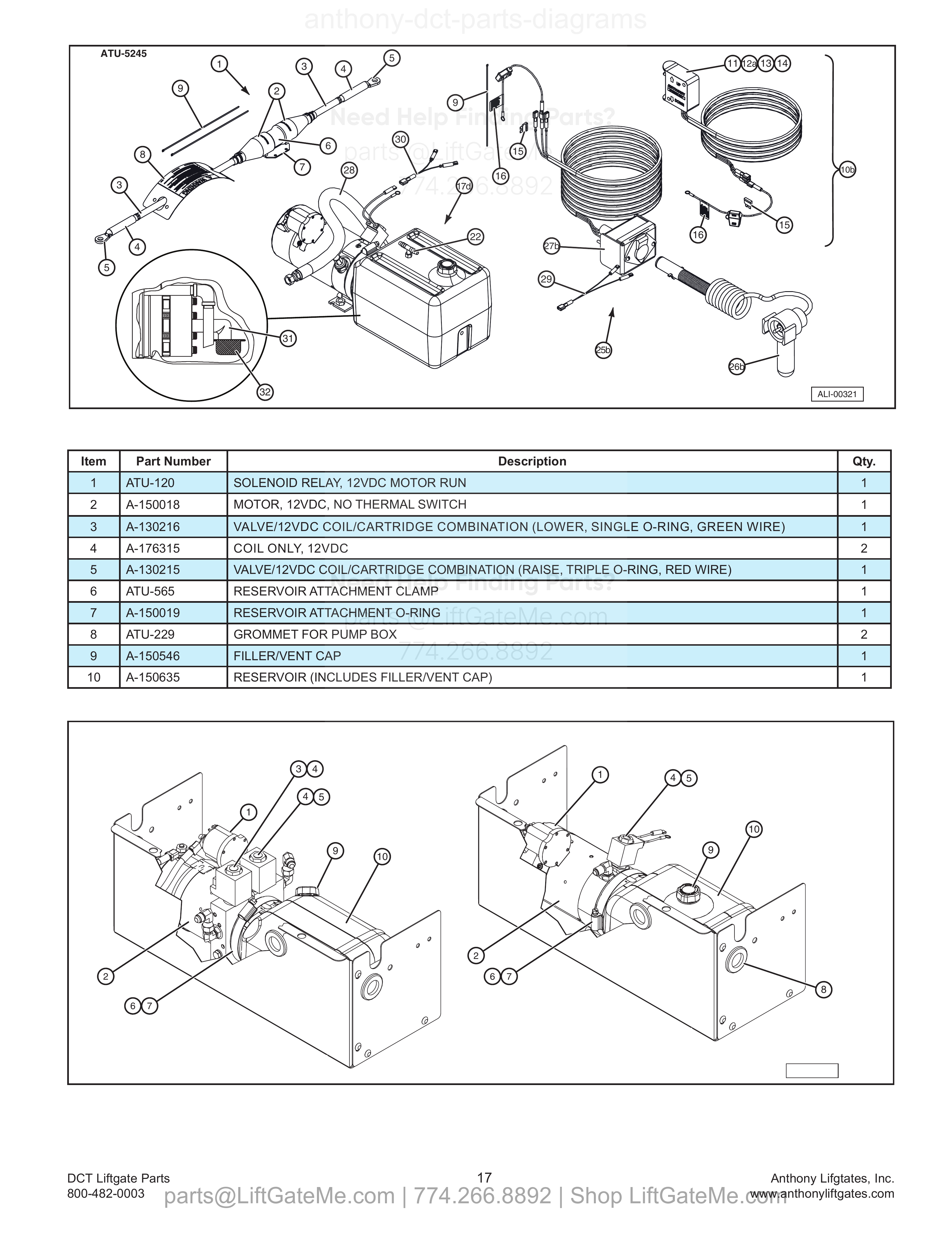 Parts table p17 (diagram p17) diagram