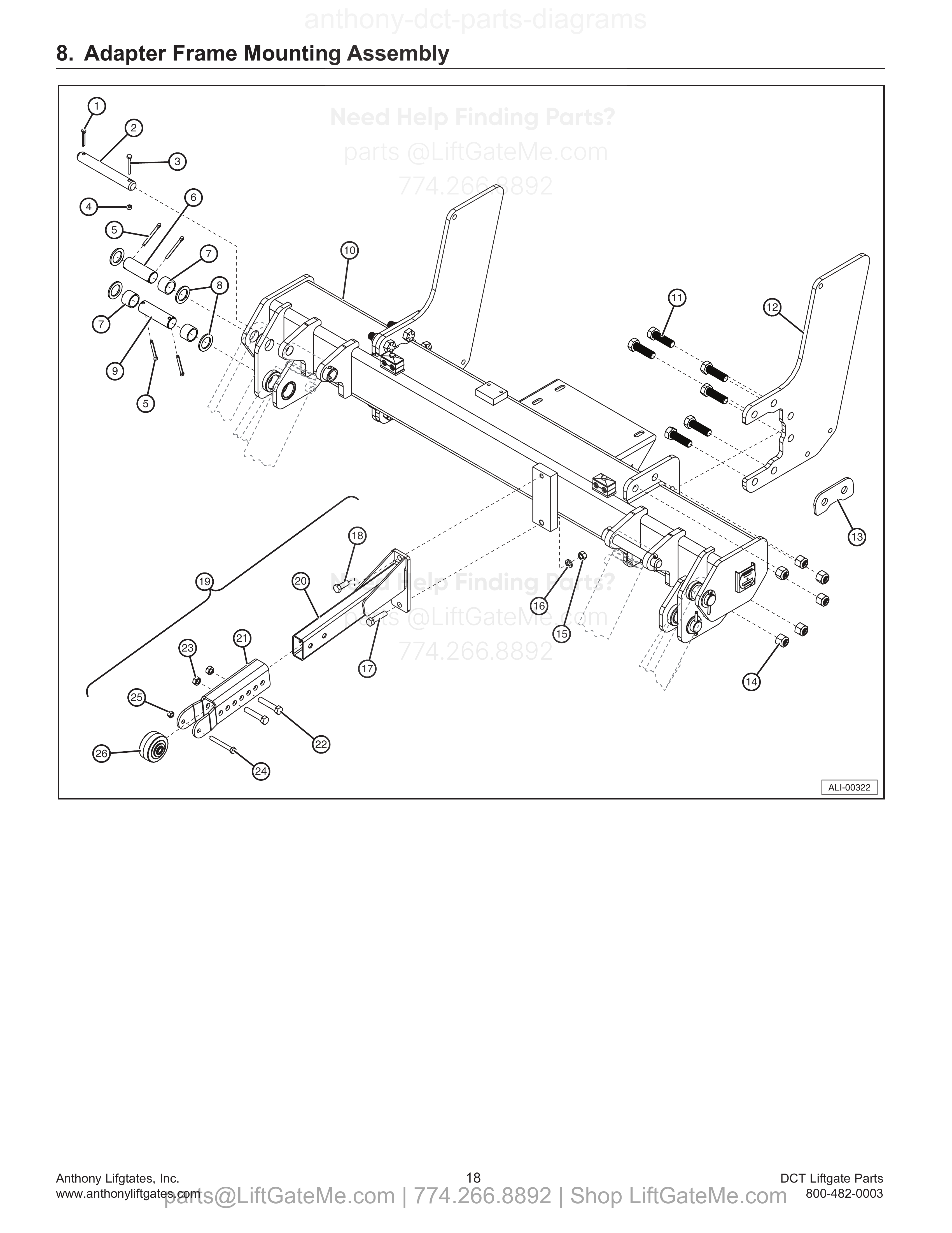 8. Adapter Frame Mounting Assembly diagram