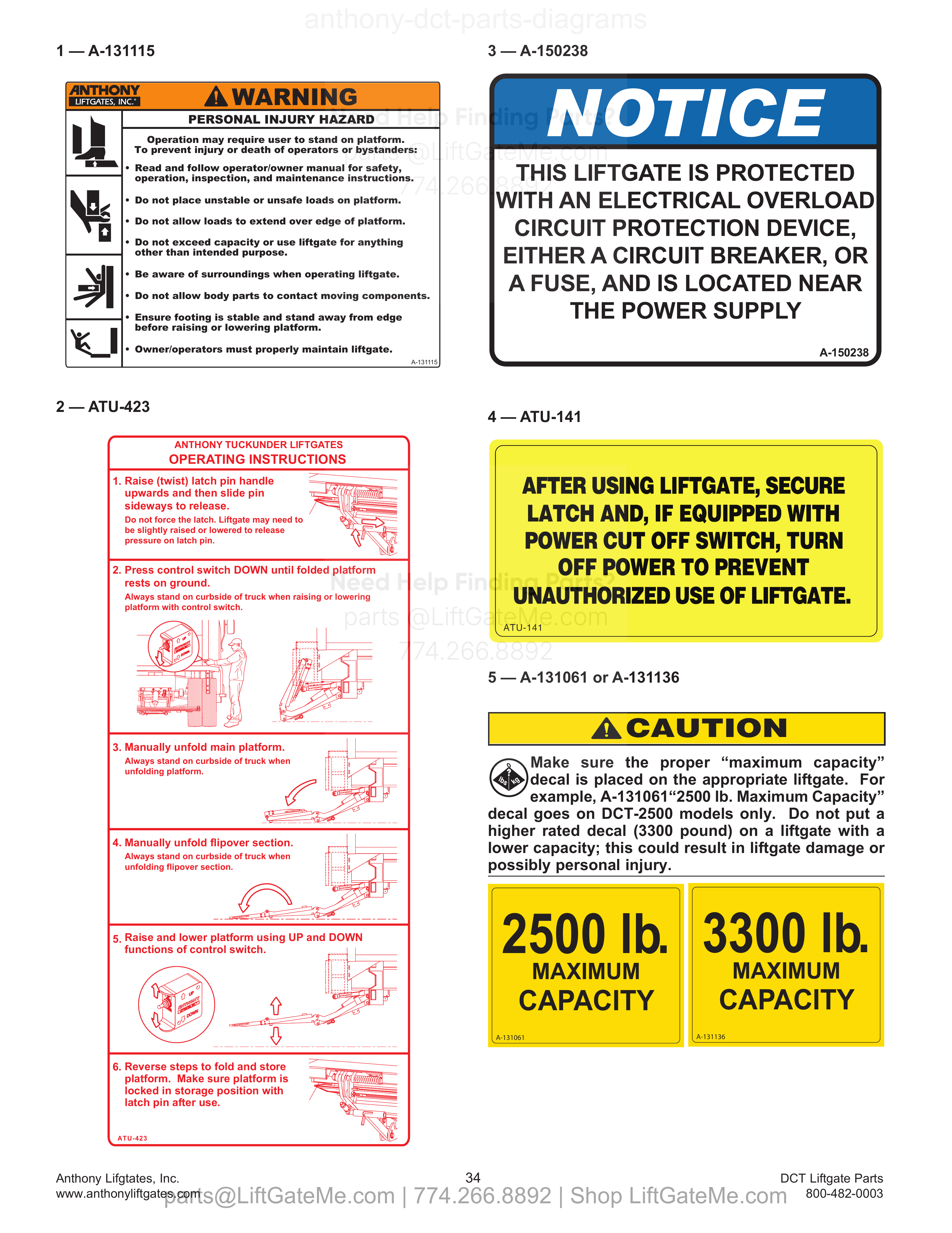 16. Safety and Instructional Decals diagram