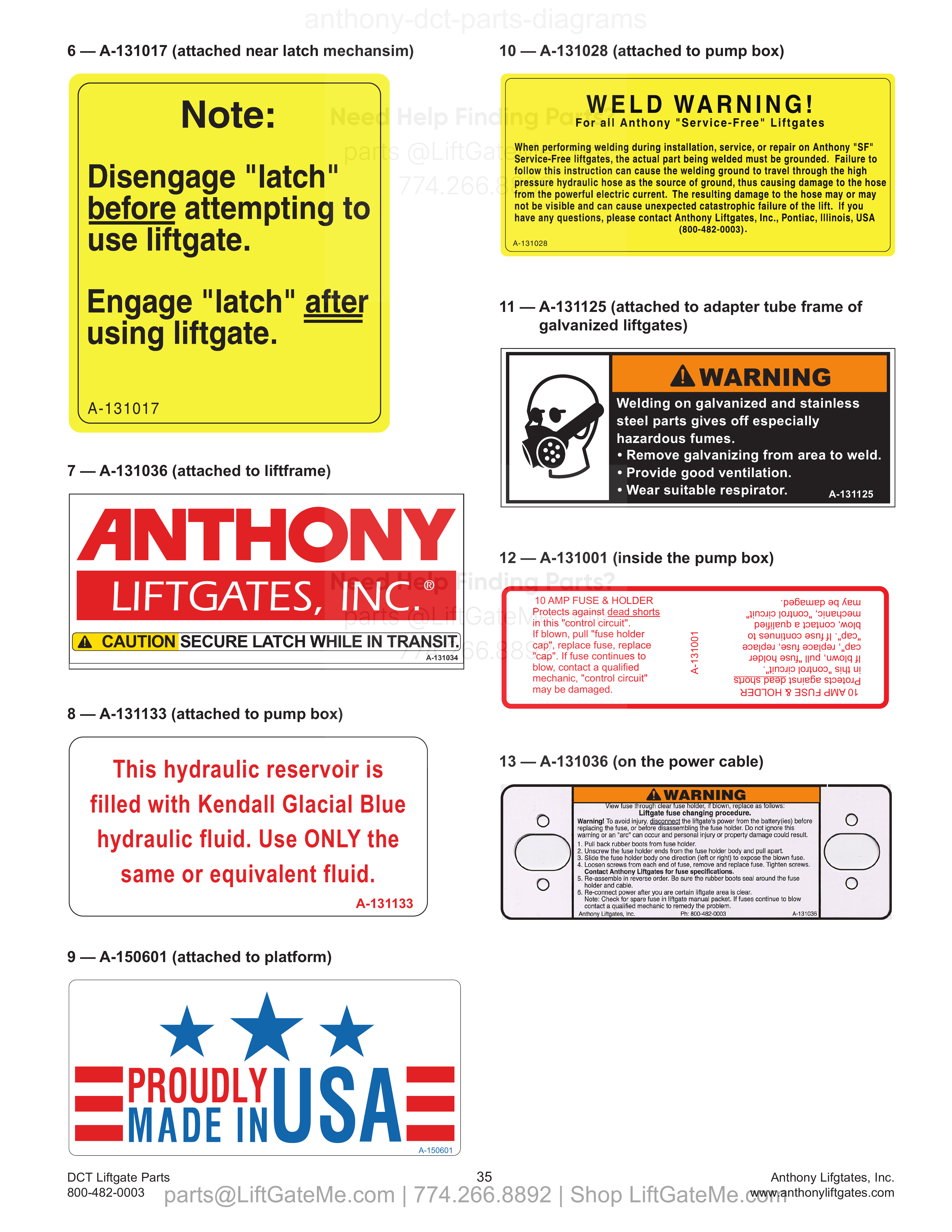 16.3 Decal / Installation Kits diagram