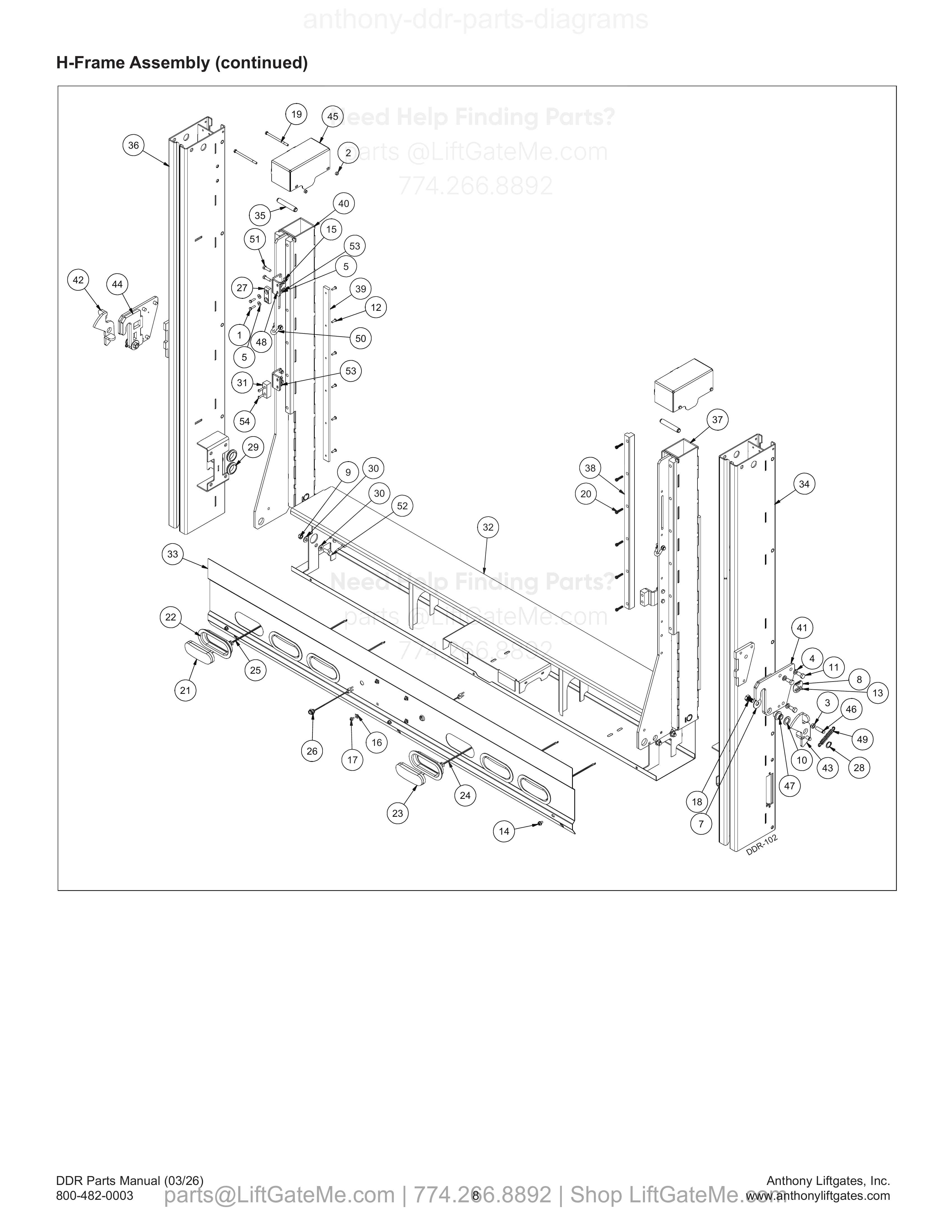 H-Frame Assembly (continued) diagram