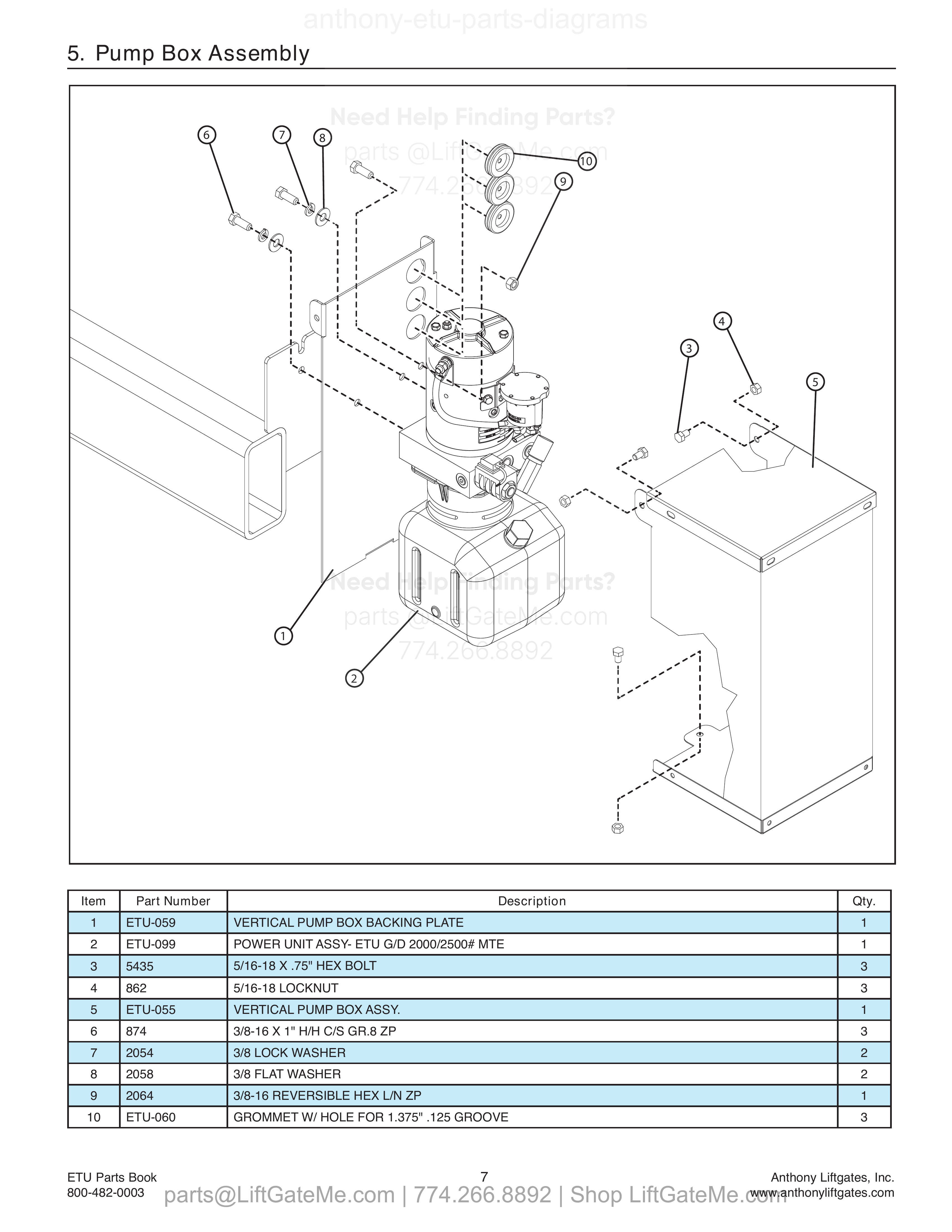 5. Pump Box Assembly diagram