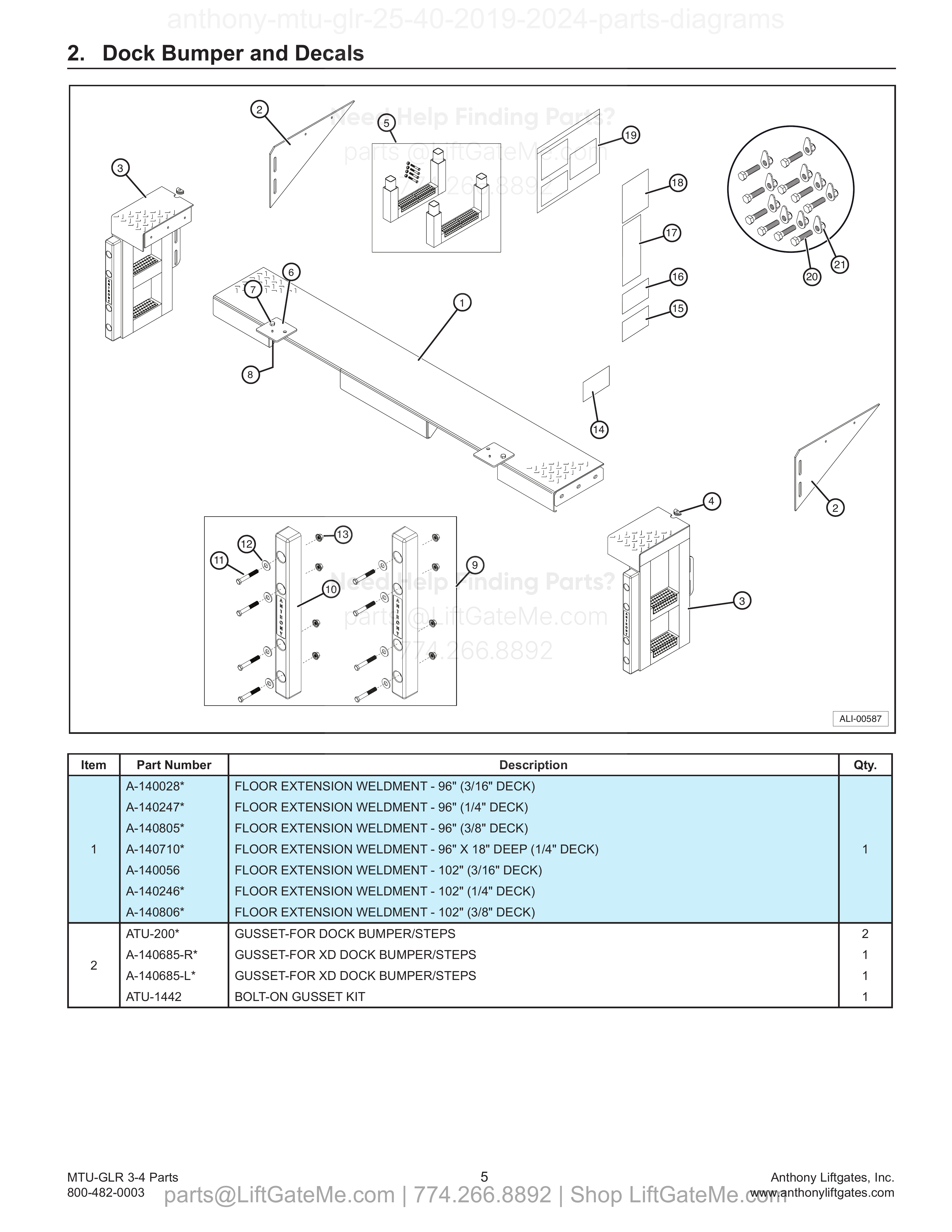 Dock Bumper and Decals diagram