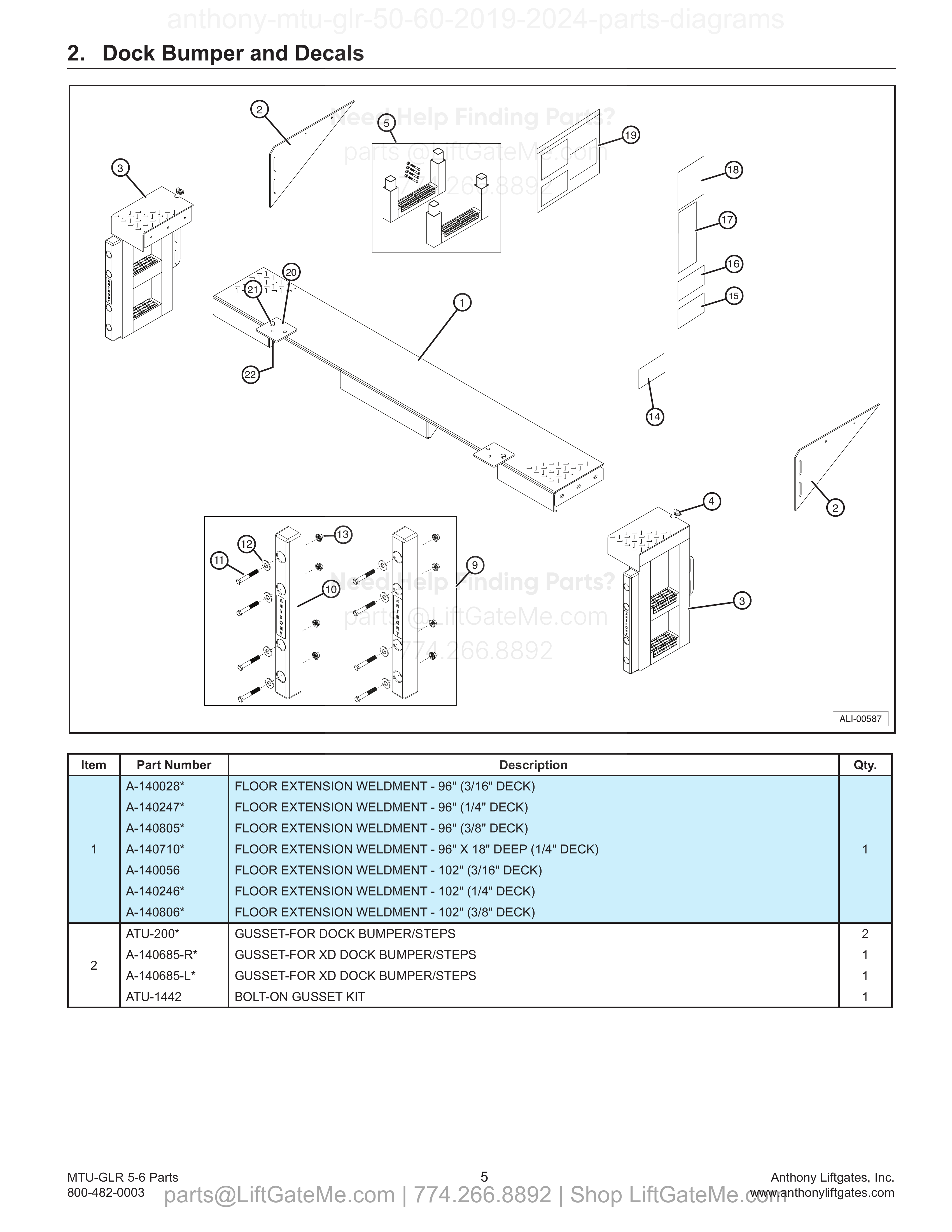 Dock Bumper and Decals diagram