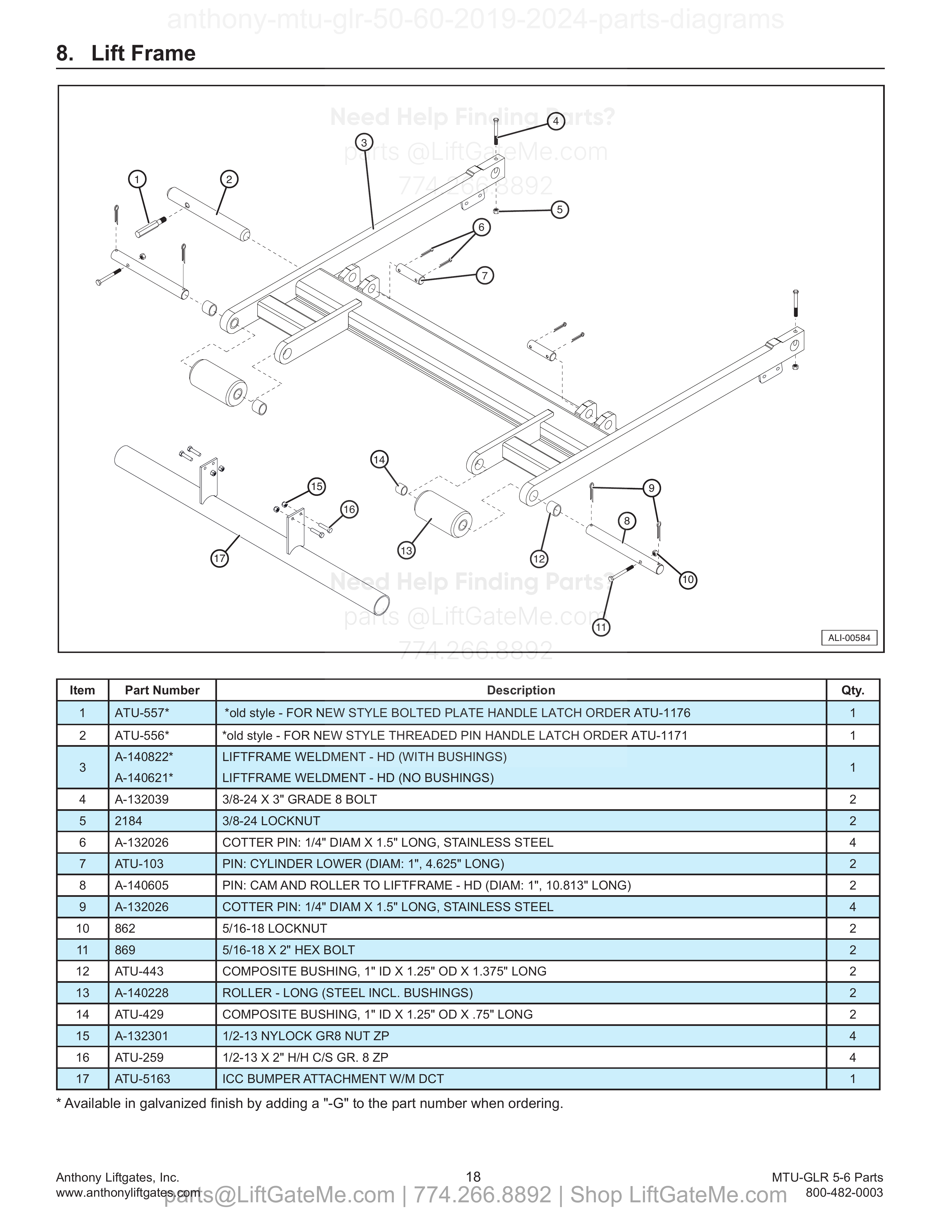 8. Lift Frame diagram