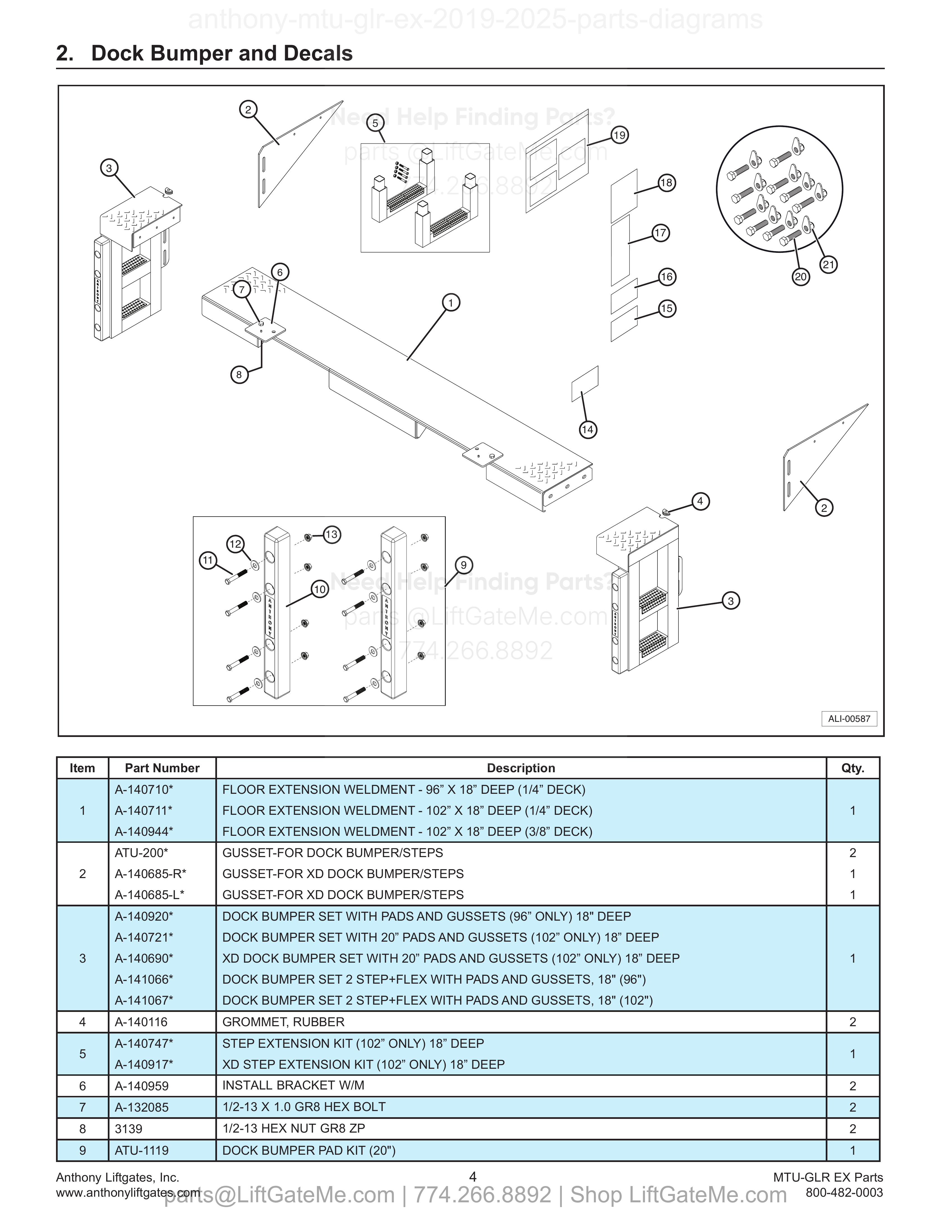 Dock Bumper and Decals diagram