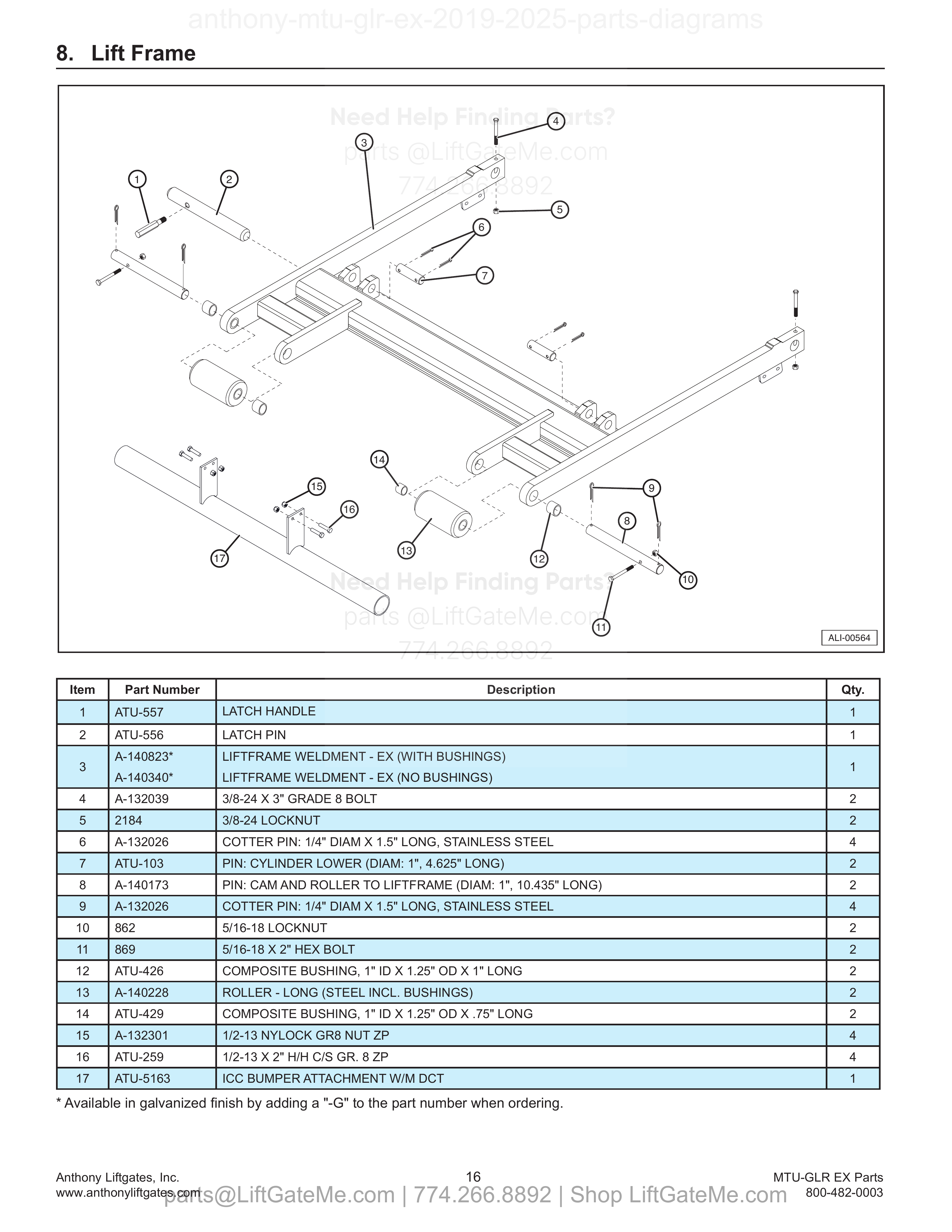 8. Lift Frame diagram
