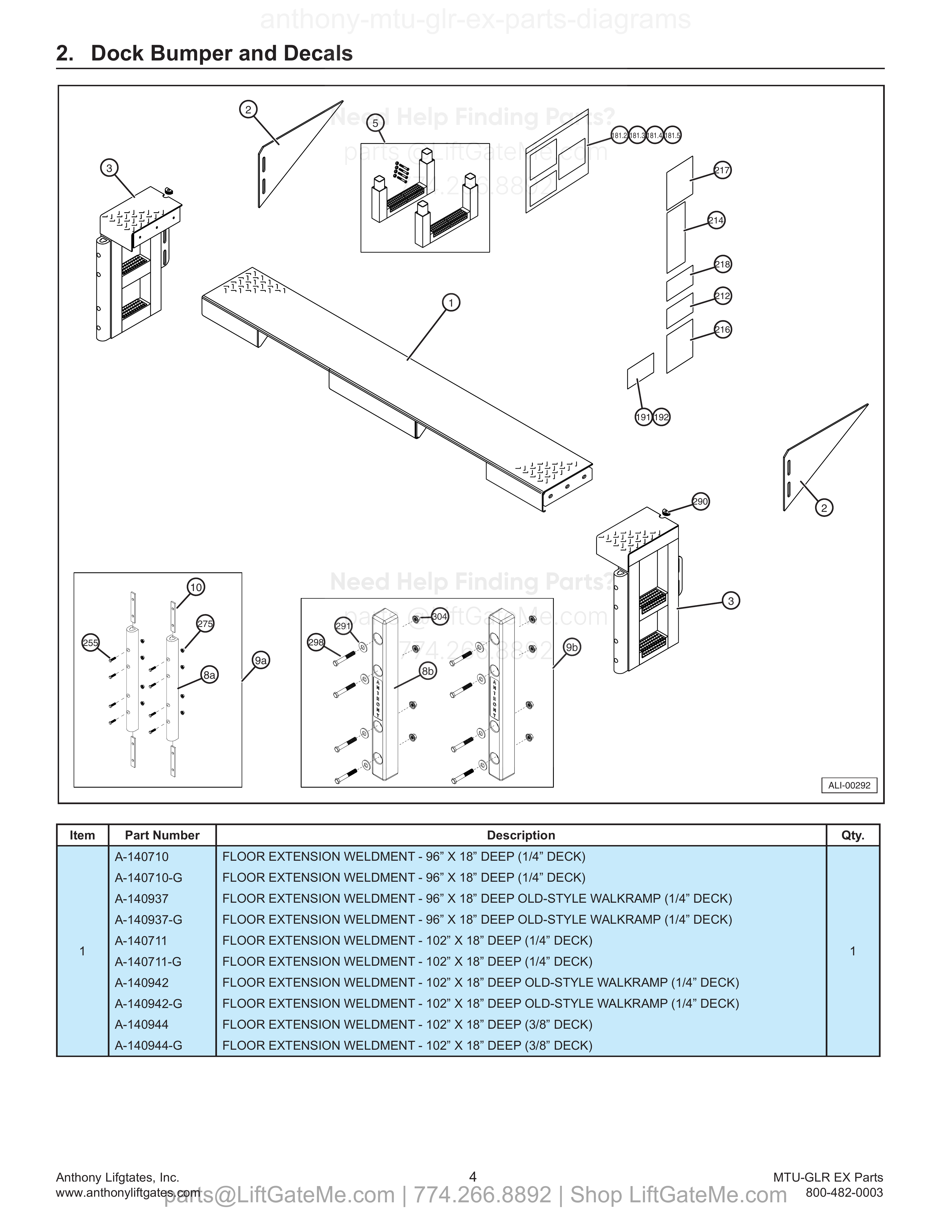 Dock Bumper and Decals diagram