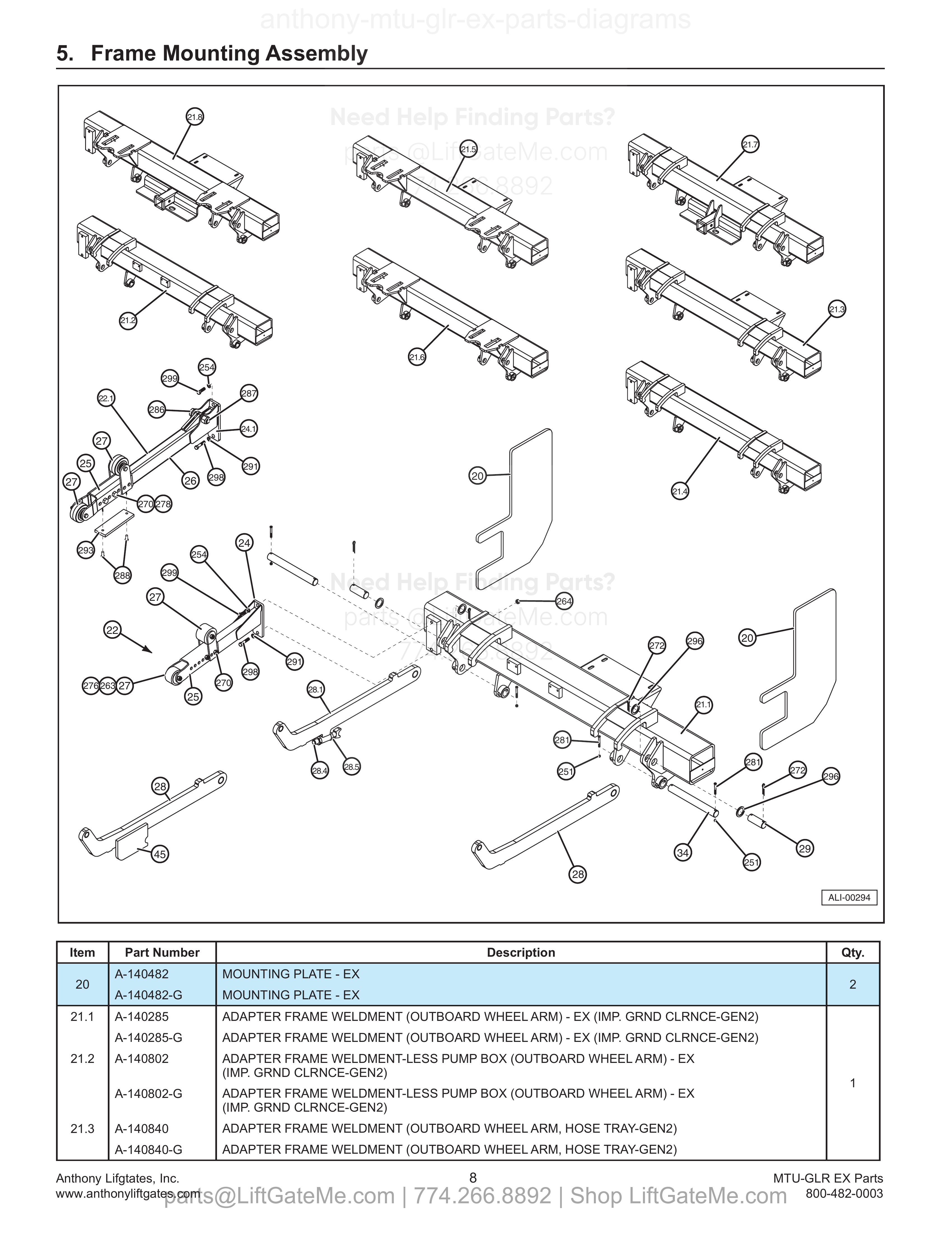 Frame Mounting Assembly diagram