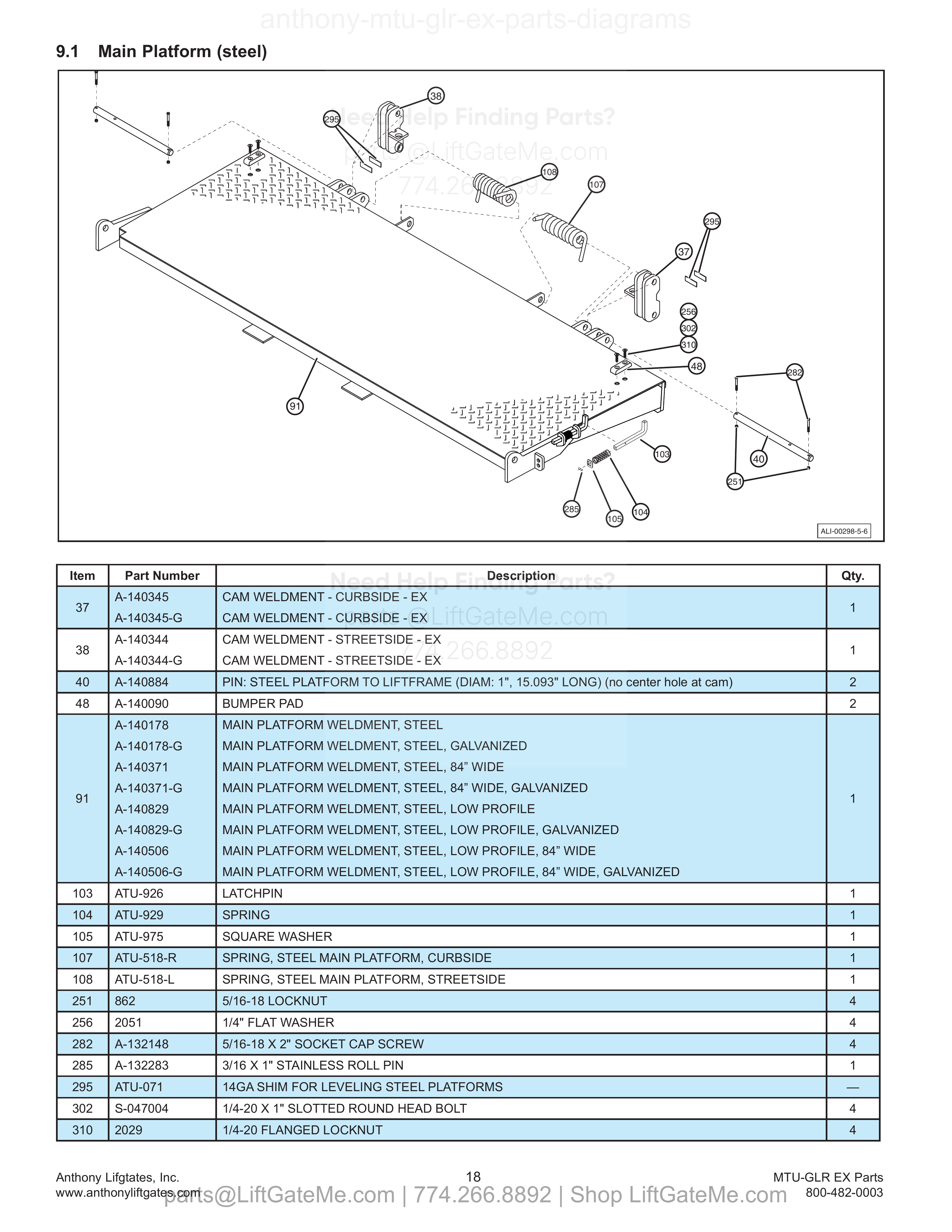 Main Platform (steel) diagram