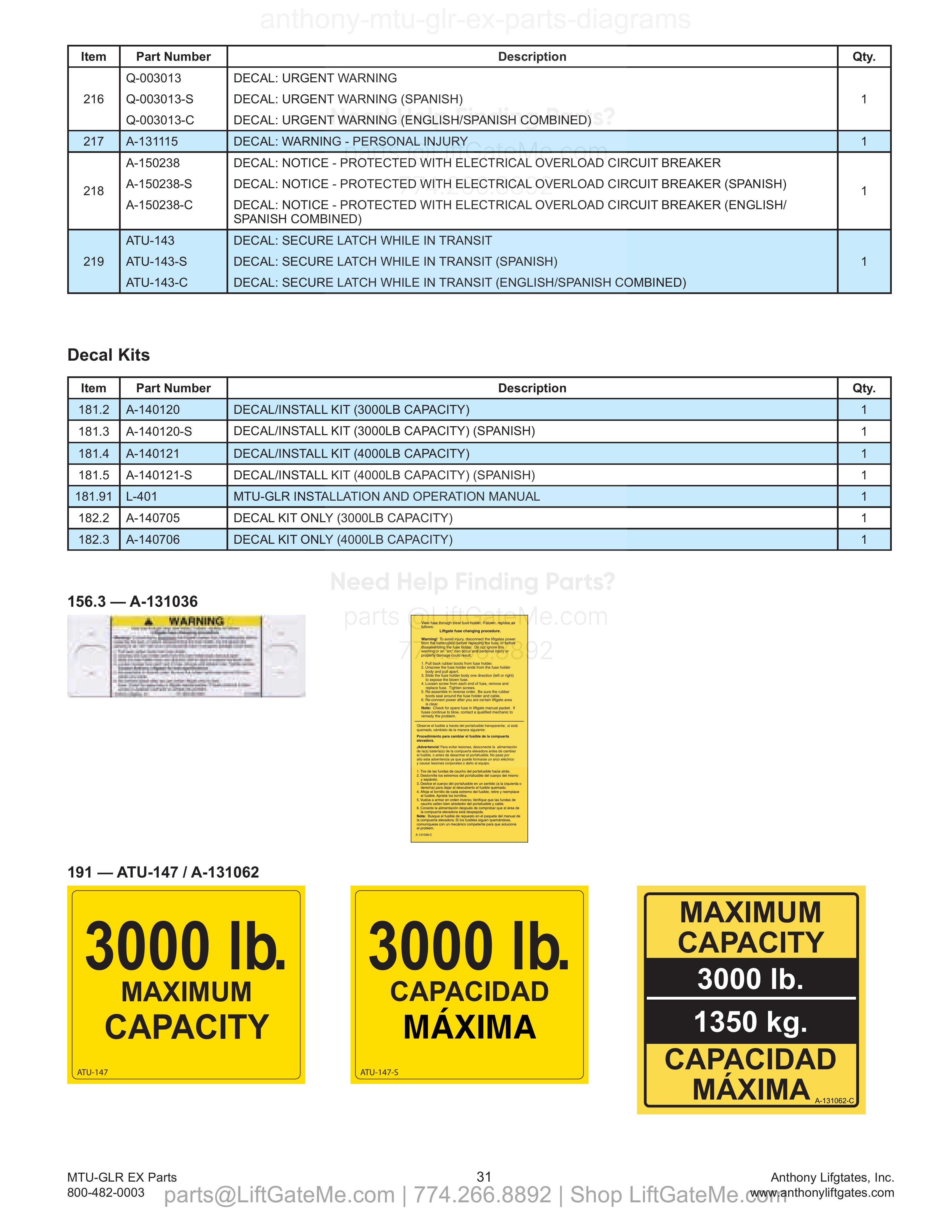 14. Safety and Instructional Decals diagram
