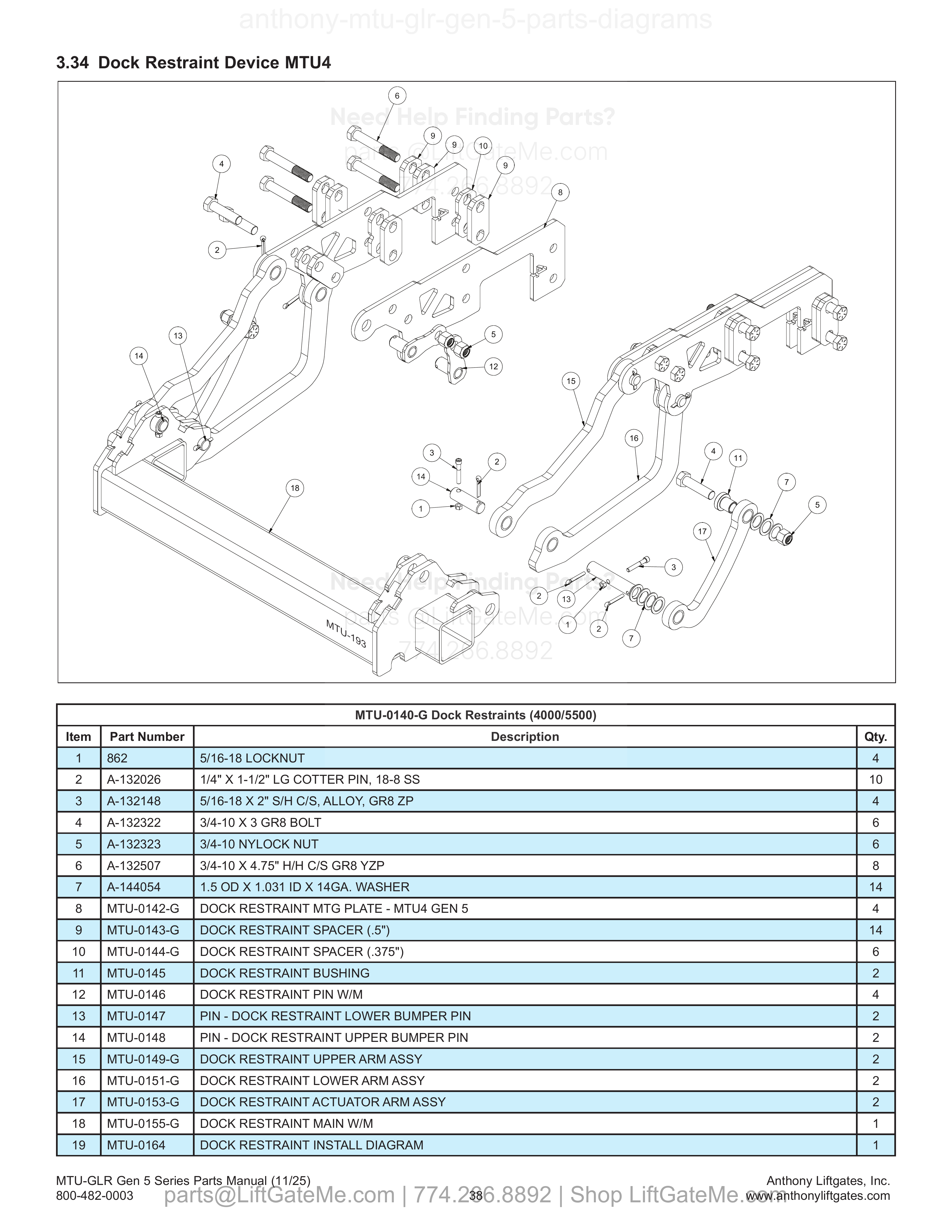 3.34 Dock Restraint Device MTU4 diagram