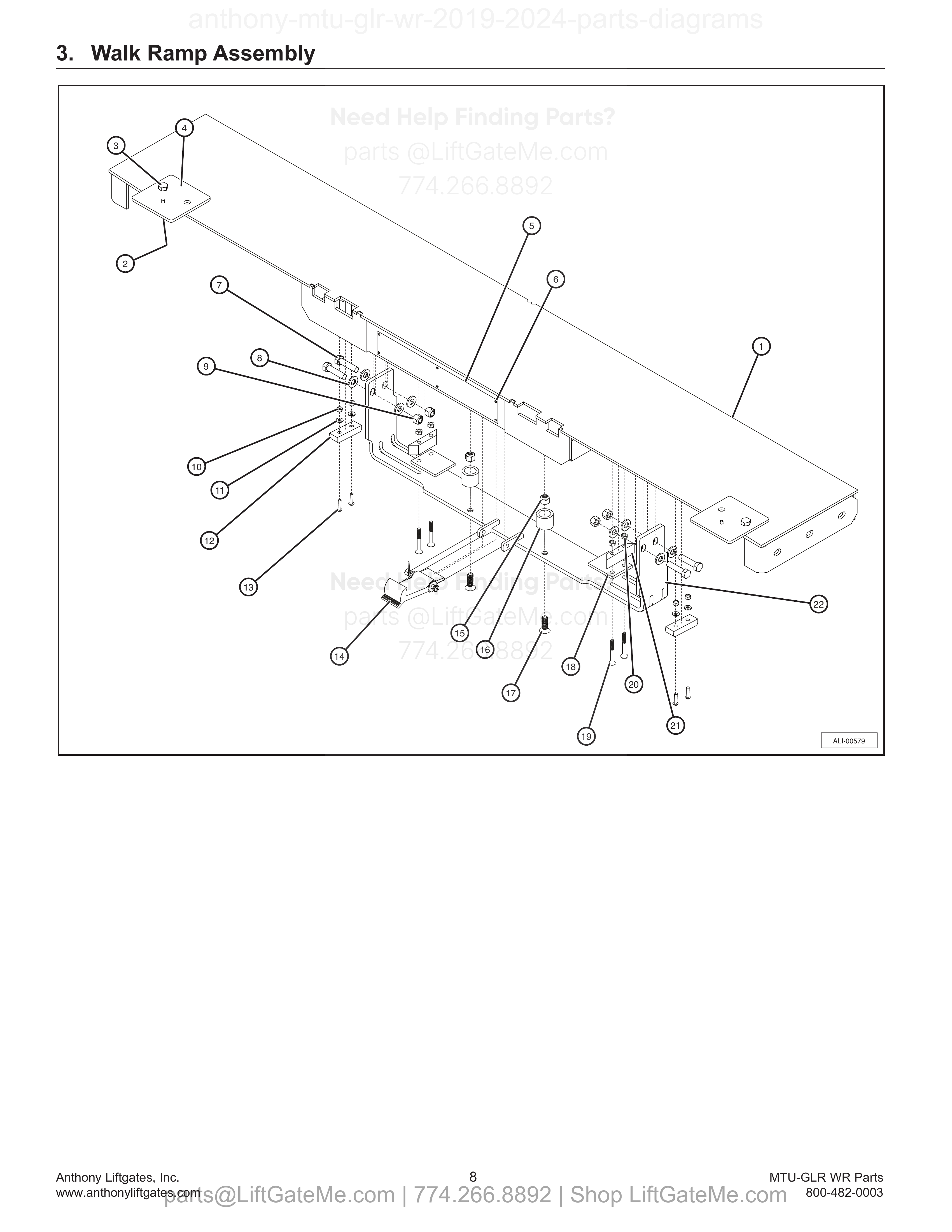 3. Walk Ramp Assembly diagram