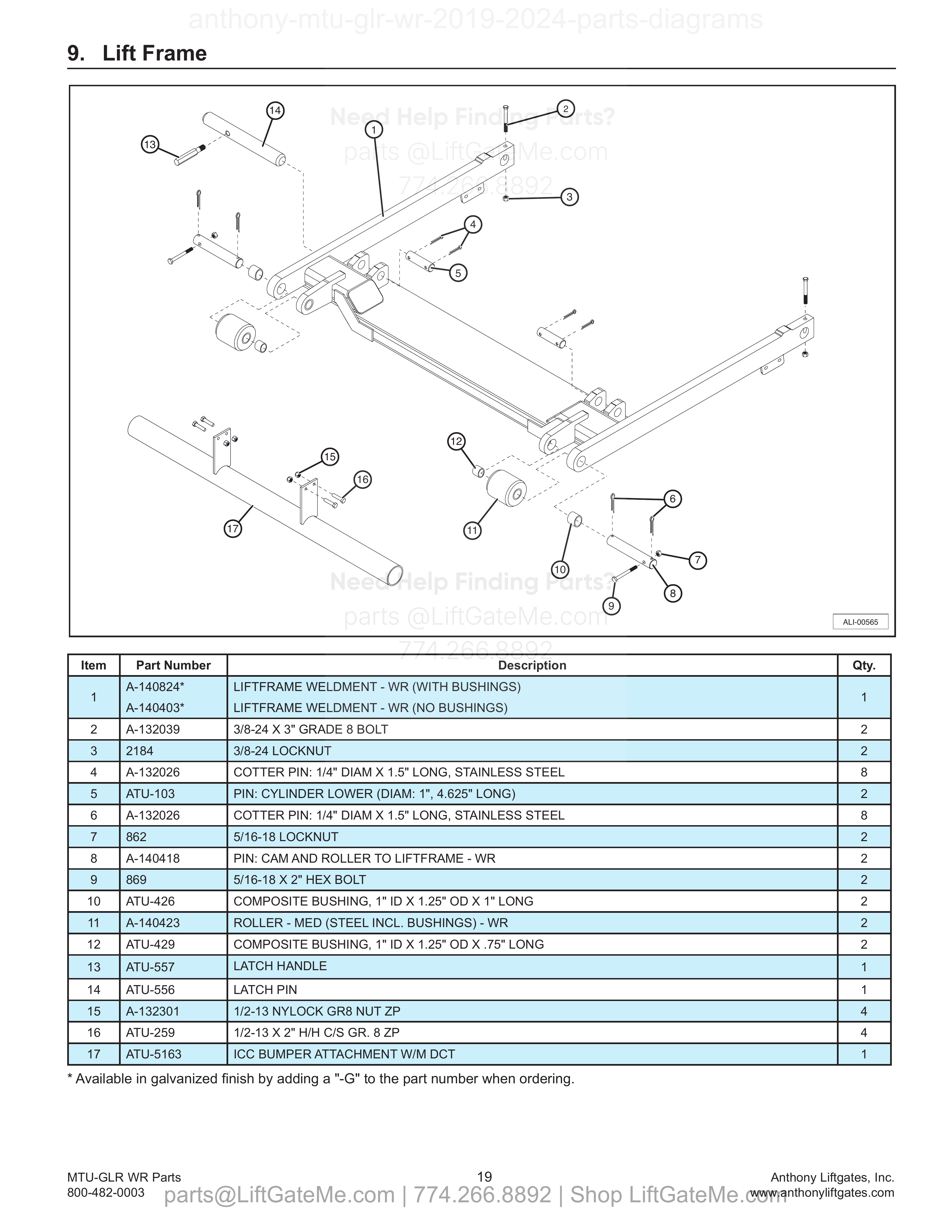 9. Lift Frame diagram
