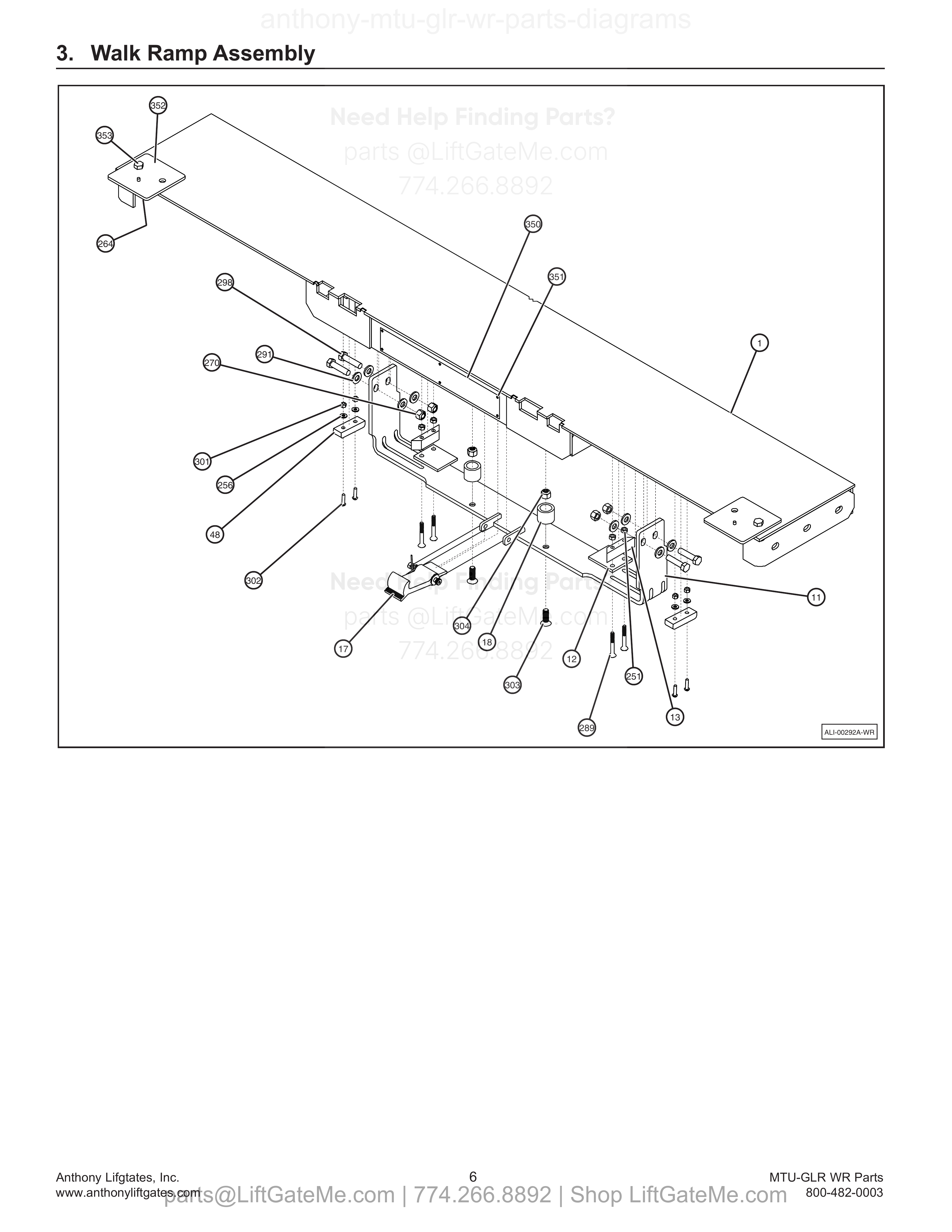 Walk Ramp Assembly diagram