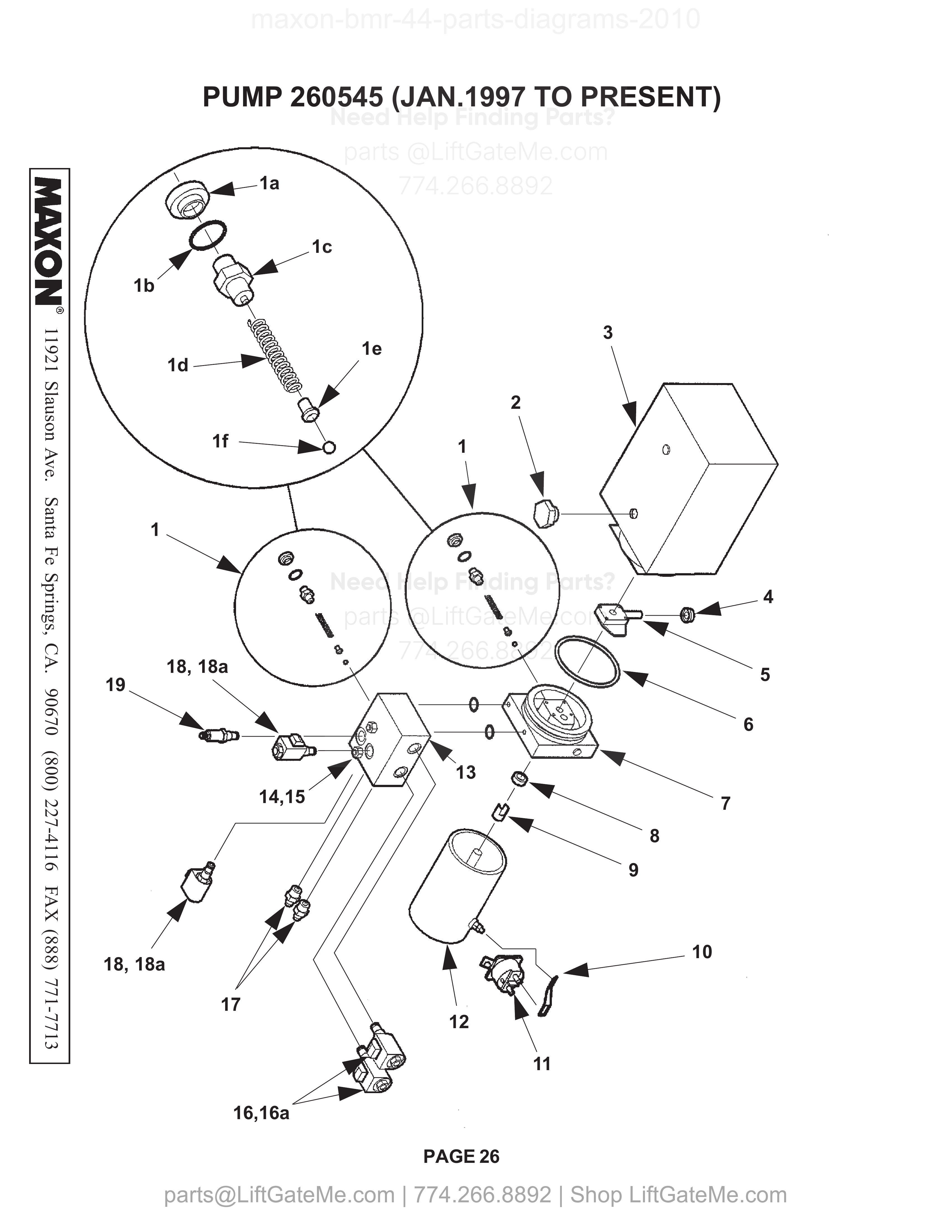 PUMP 260545 (JAN.1997 TO PRESENT) diagram