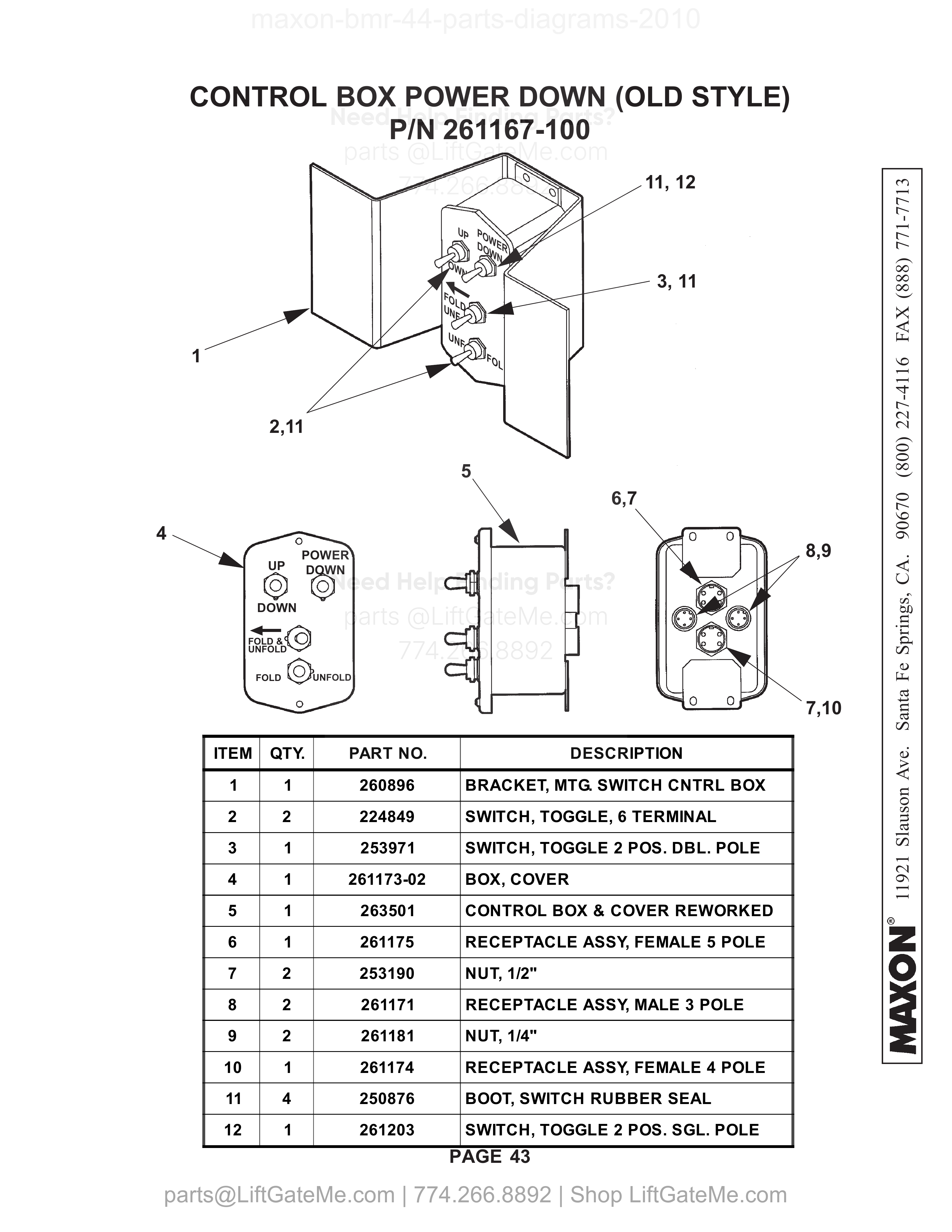 CONTROL BOX POWER DOWN (OLD STYLE) diagram