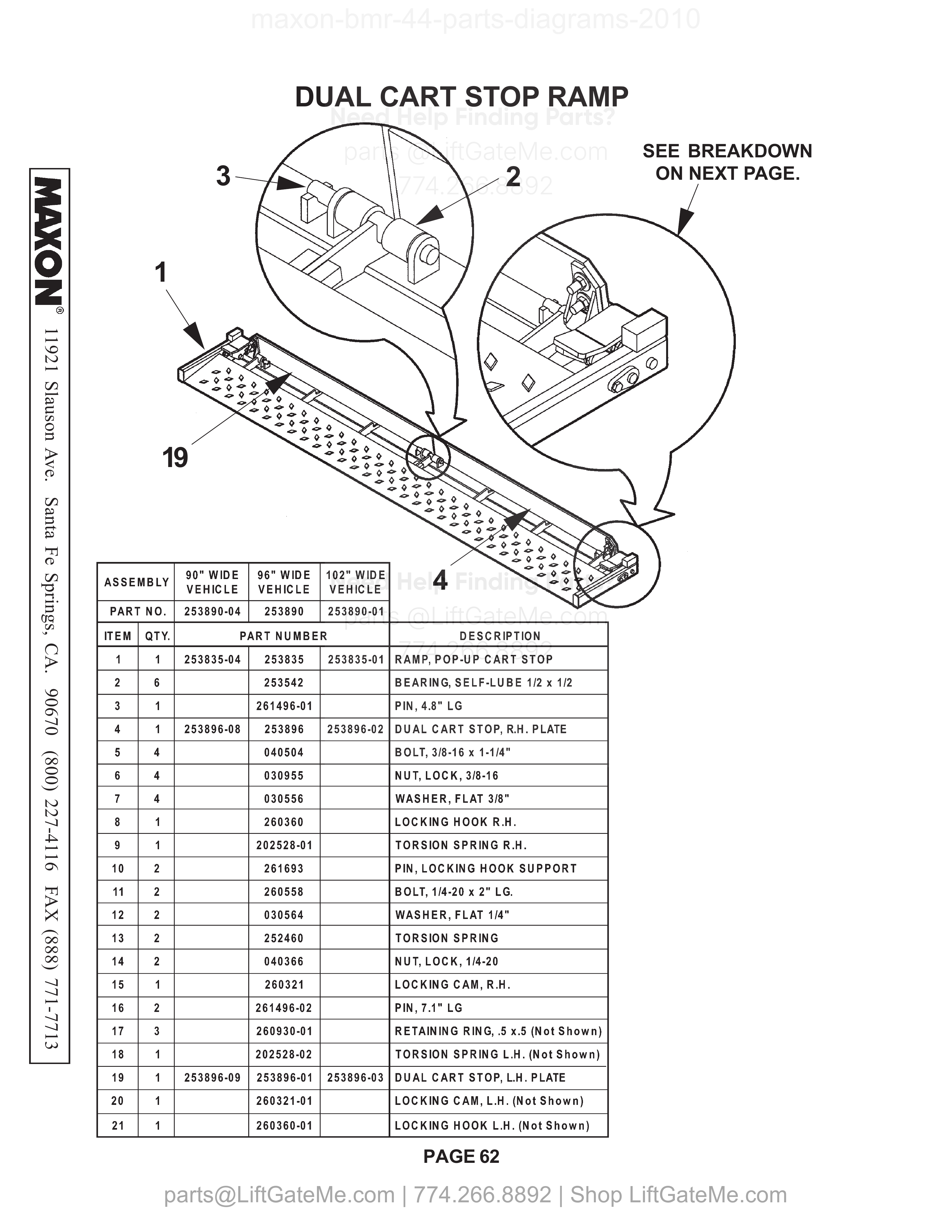 DUAL CART STOP RAMP diagram