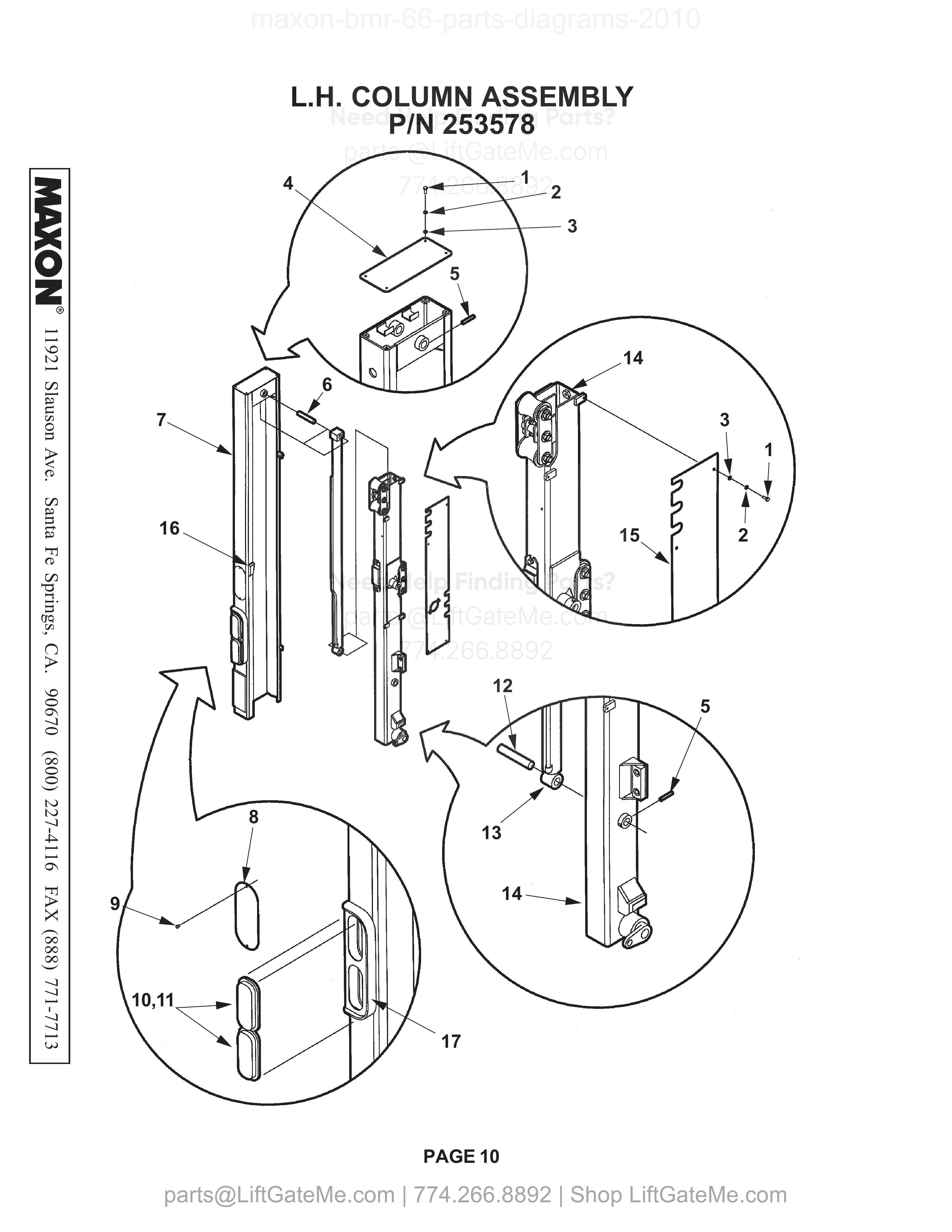L.H. COLUMN ASSEMBLY diagram