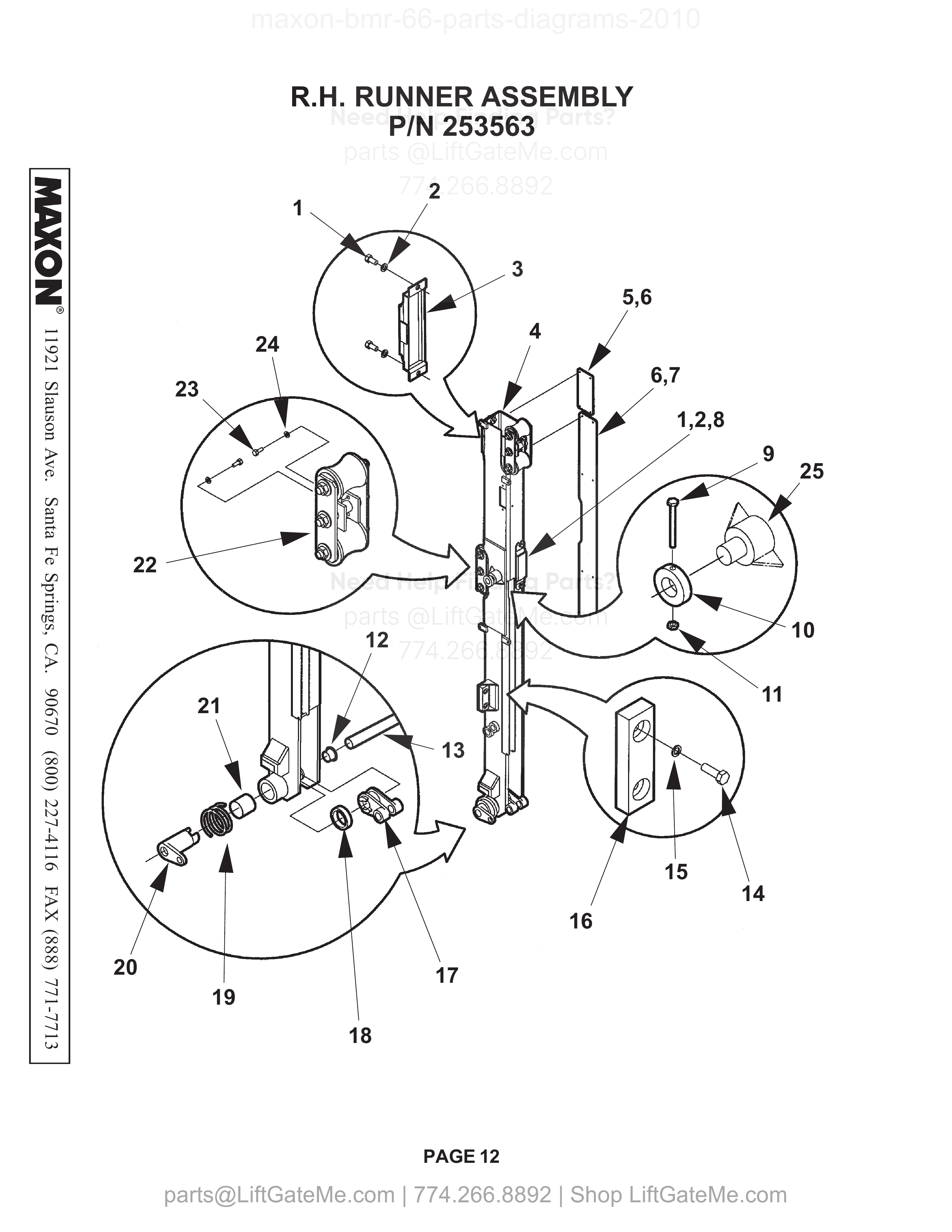 R.H. RUNNER ASSEMBLY diagram