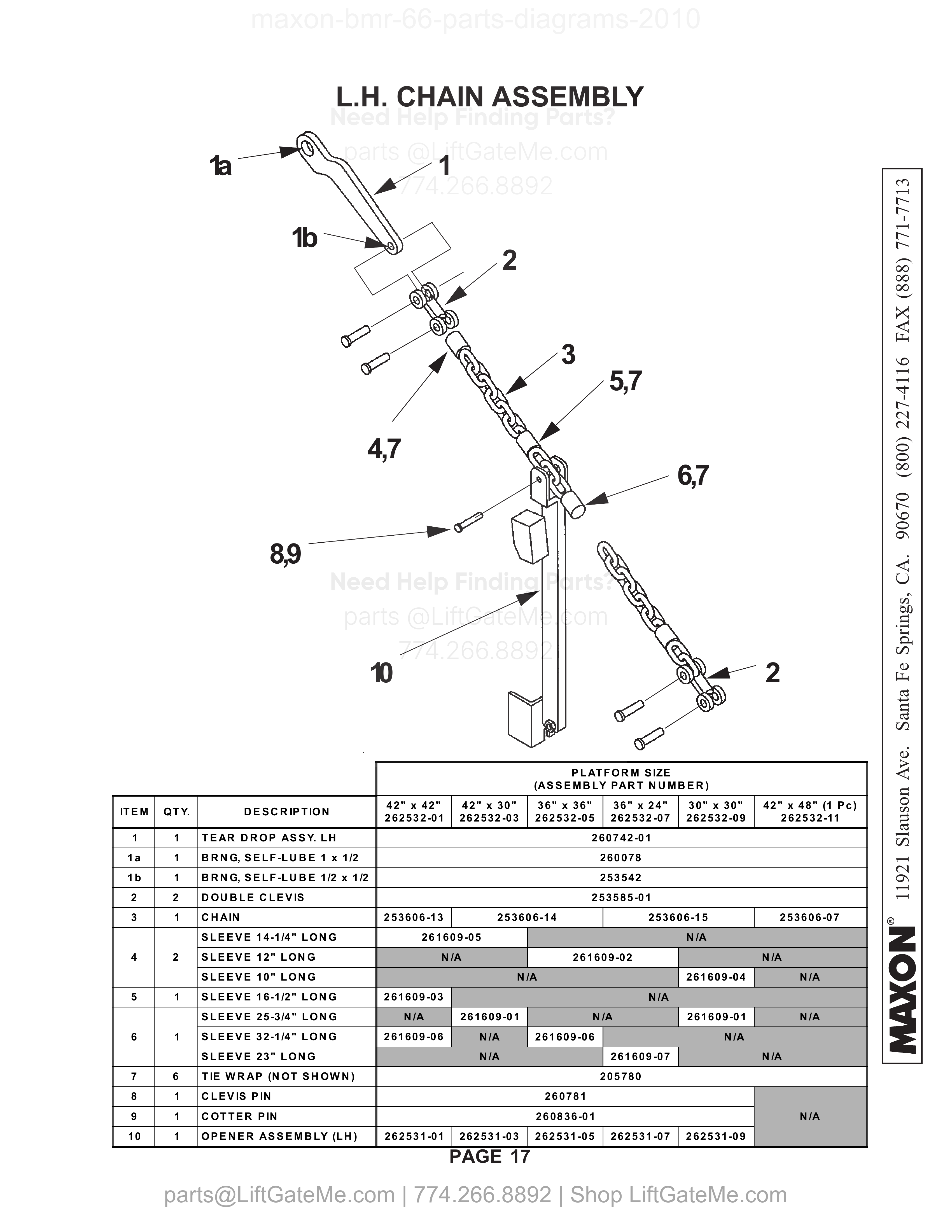 L.H. CHAIN ASSEMBLY diagram