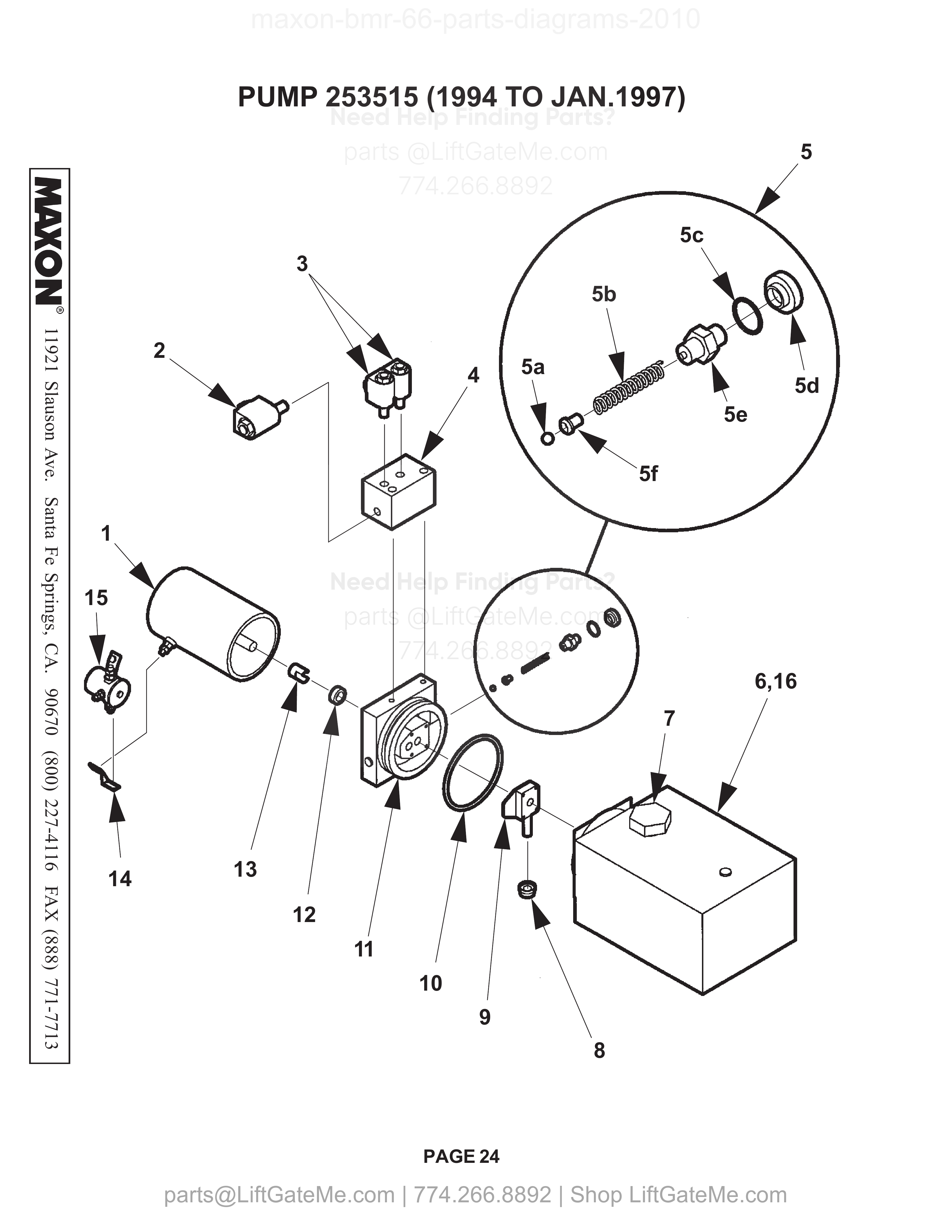PUMP 253515 (1994 TO JAN.1997) diagram