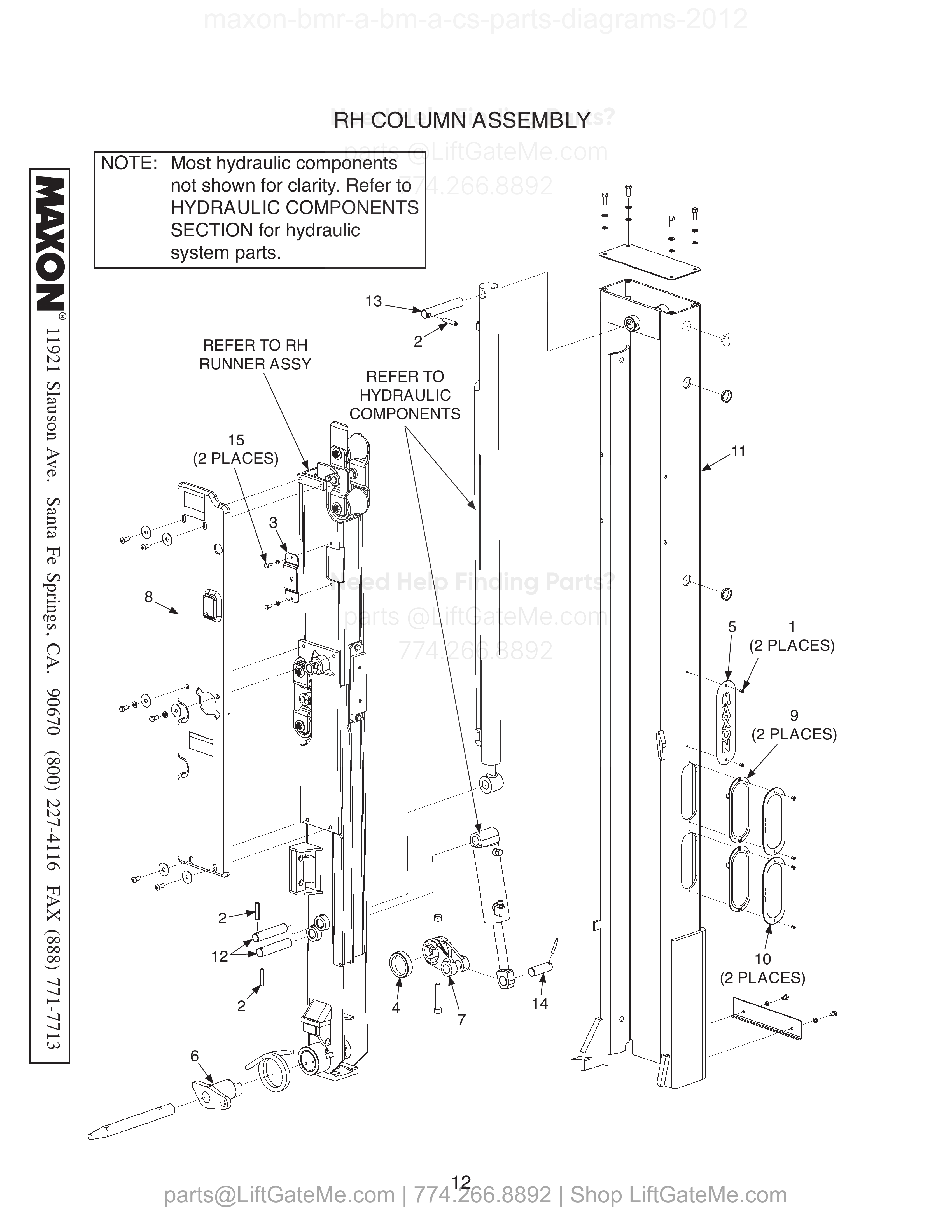 RH COLUMN ASSEMBLY diagram