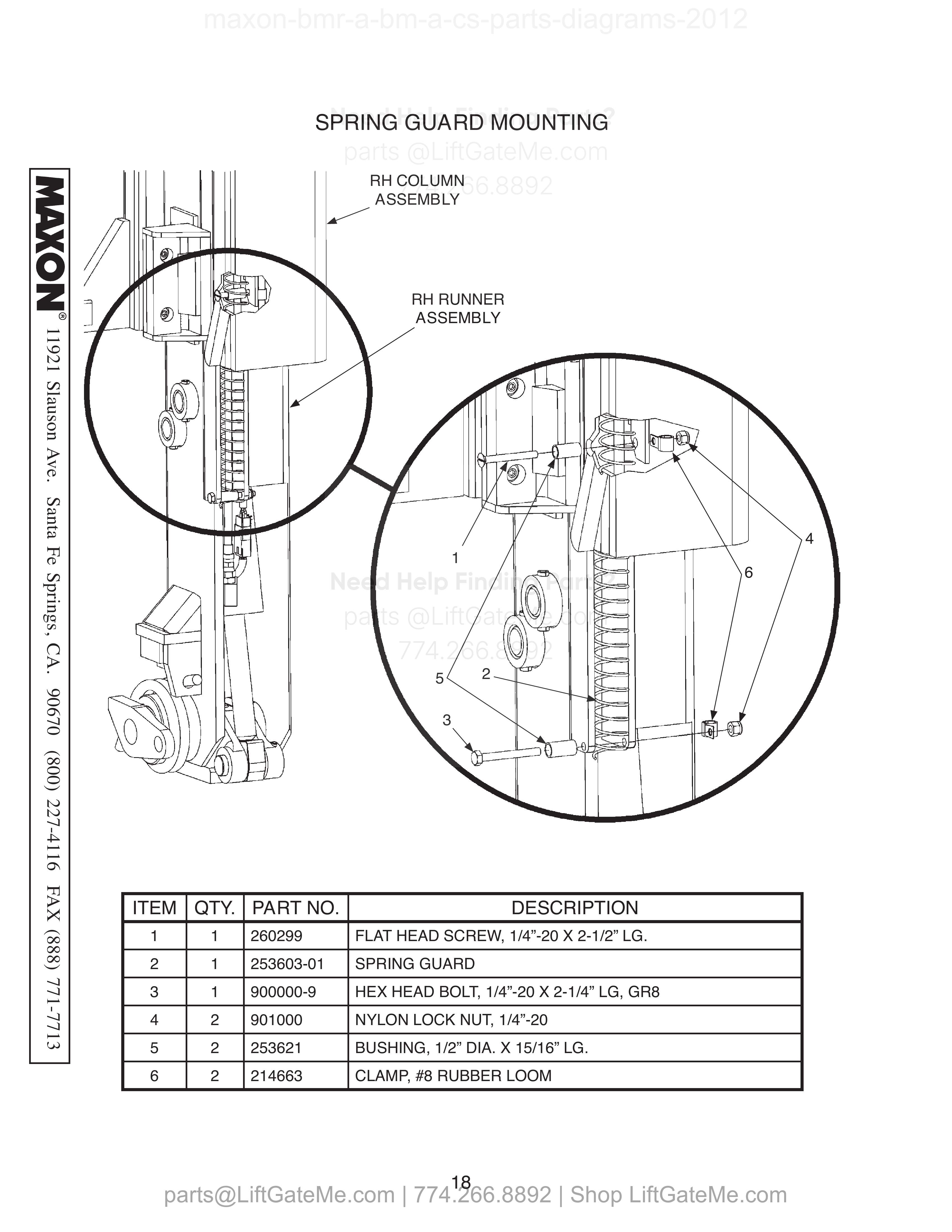 SPRING GUARD MOUNTING diagram