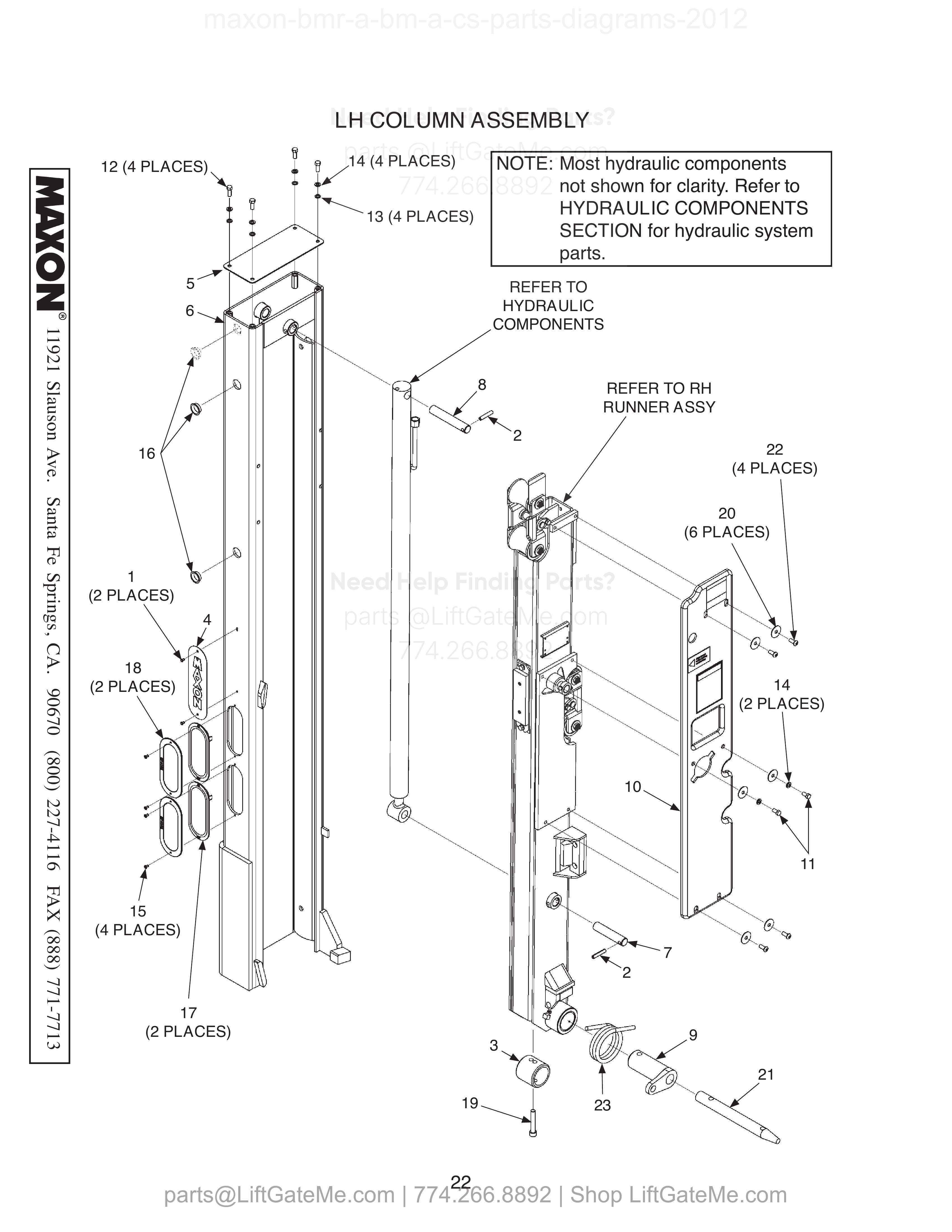 LH COLUMN ASSEMBLY diagram