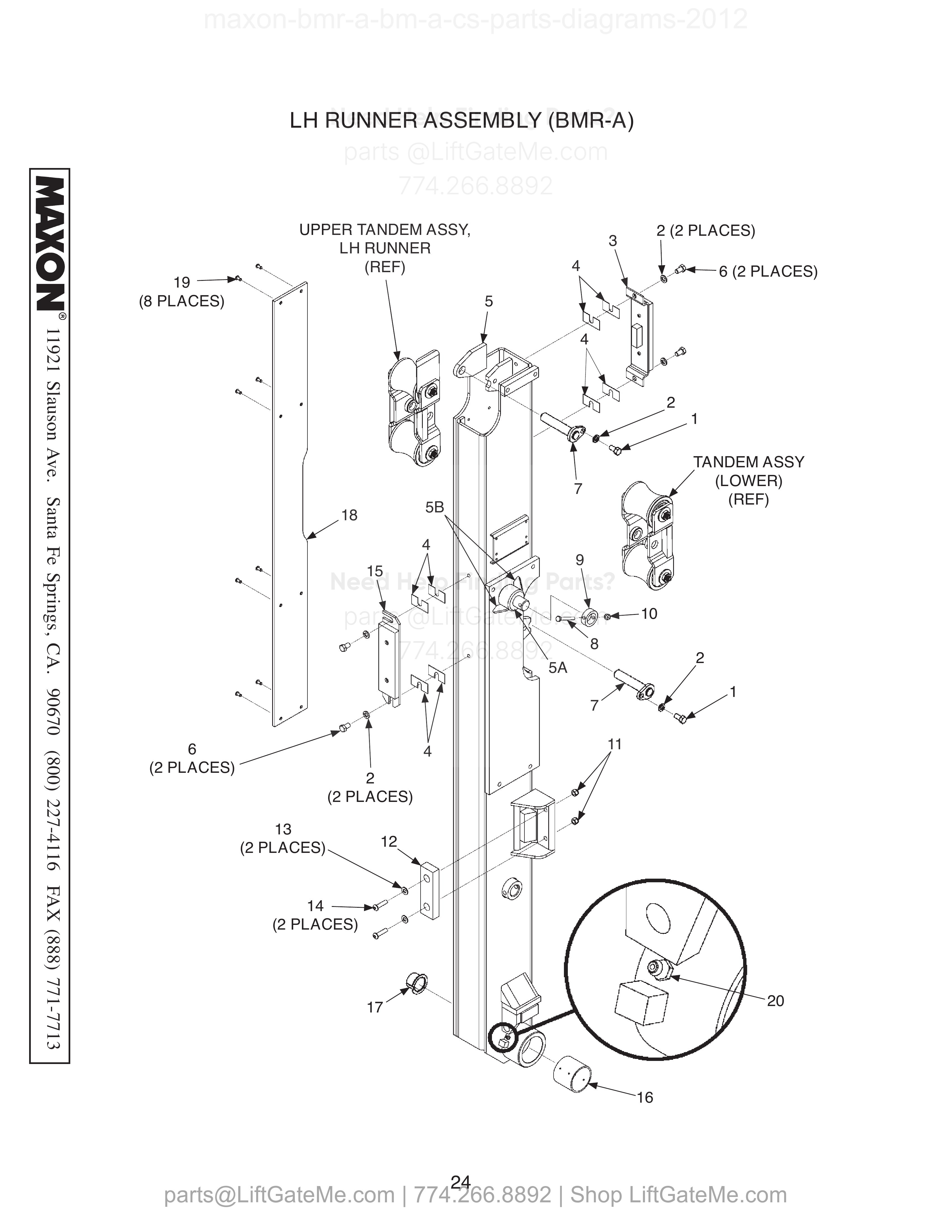 LH RUNNER ASSEMBLY (BMR-A) diagram