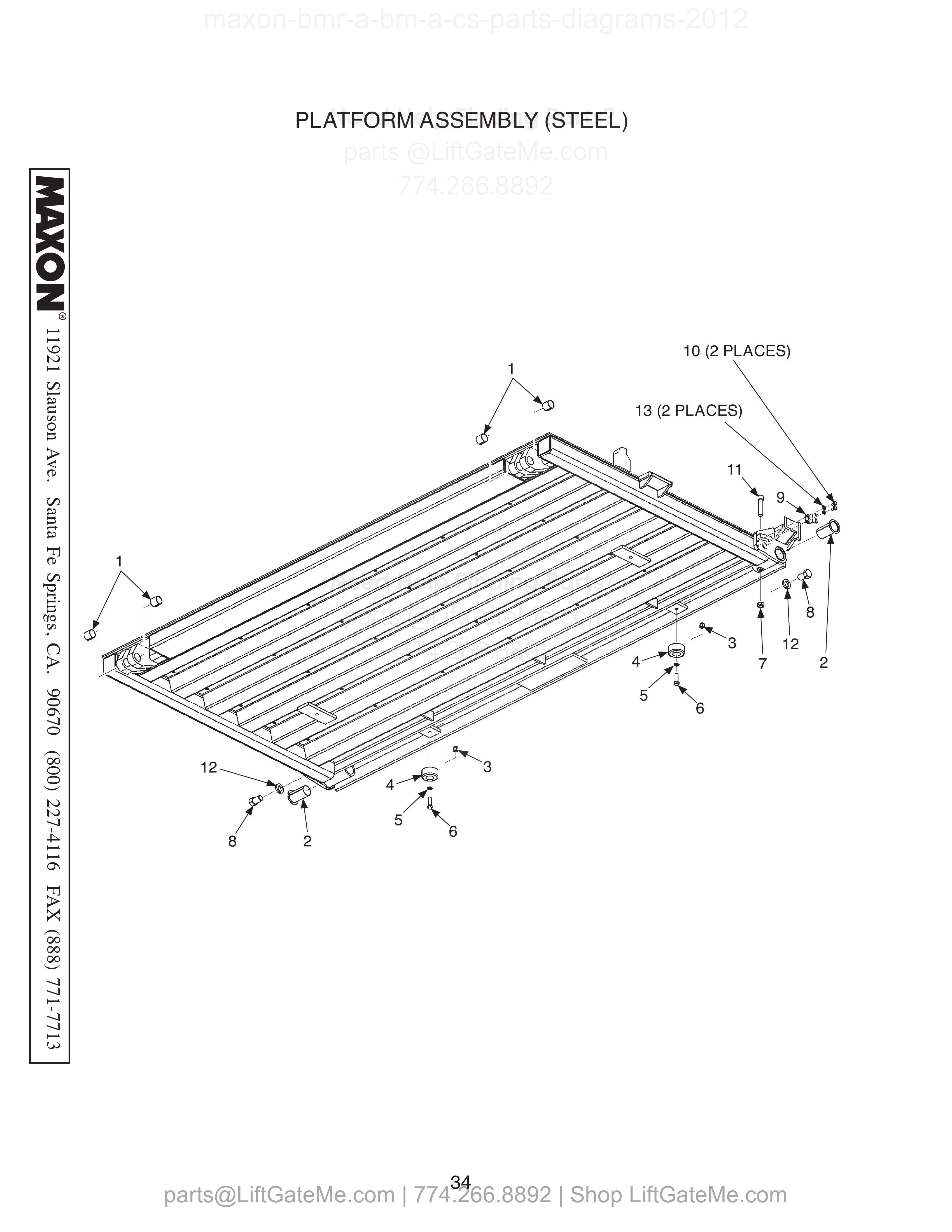 PLATFORM ASSEMBLY (STEEL) diagram