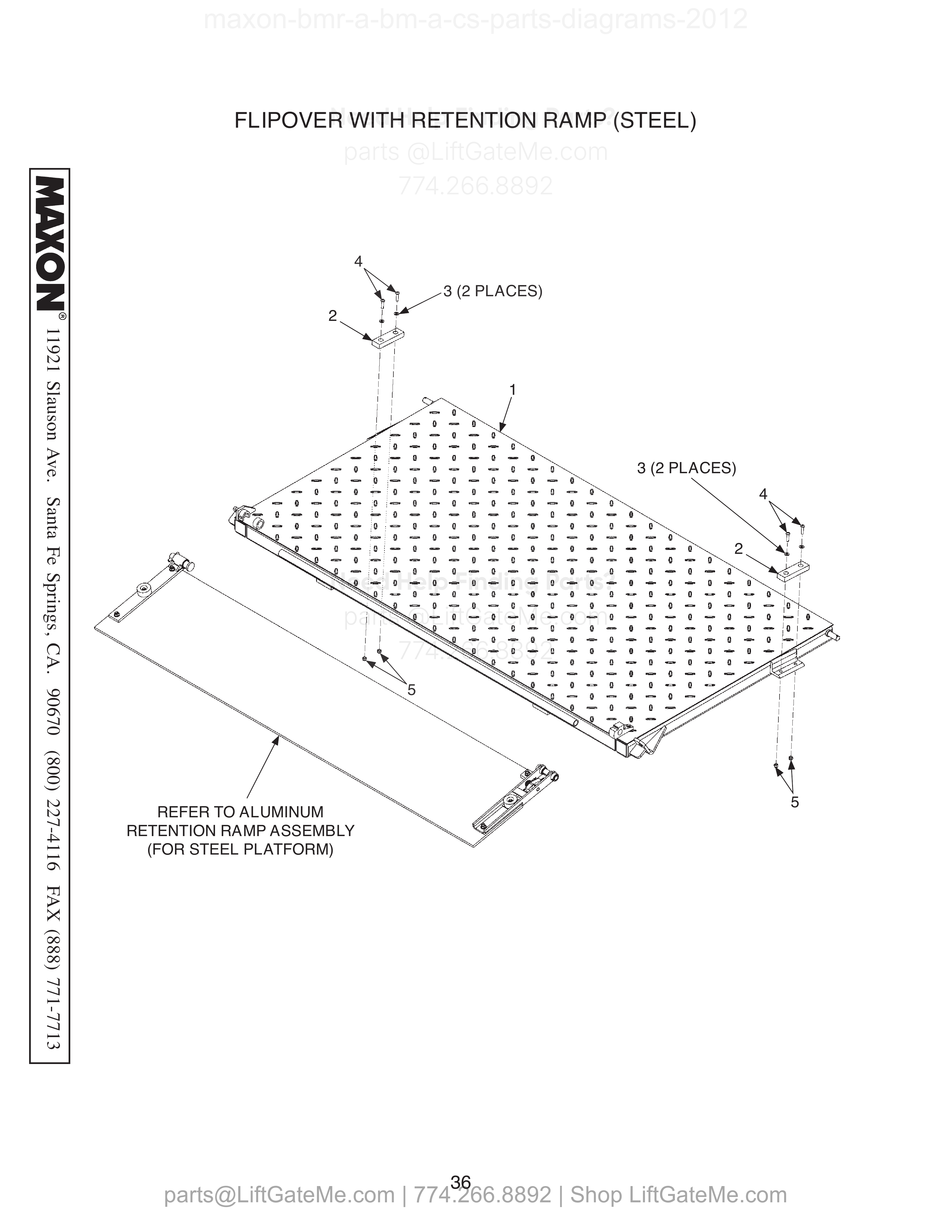FLIPOVER WITH RETENTION RAMP (STEEL) diagram