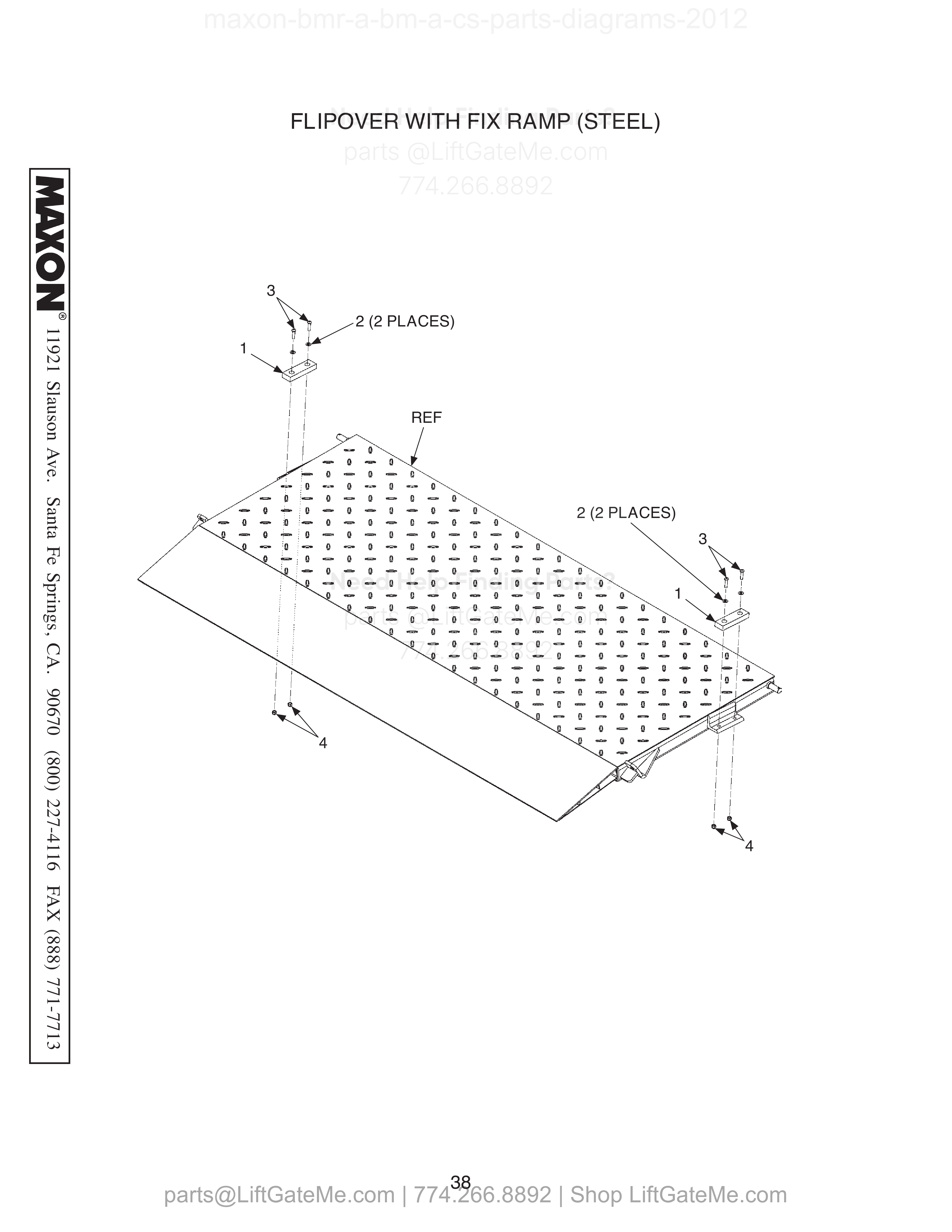 FLIPOVER WITH FIX RAMP (STEEL) diagram