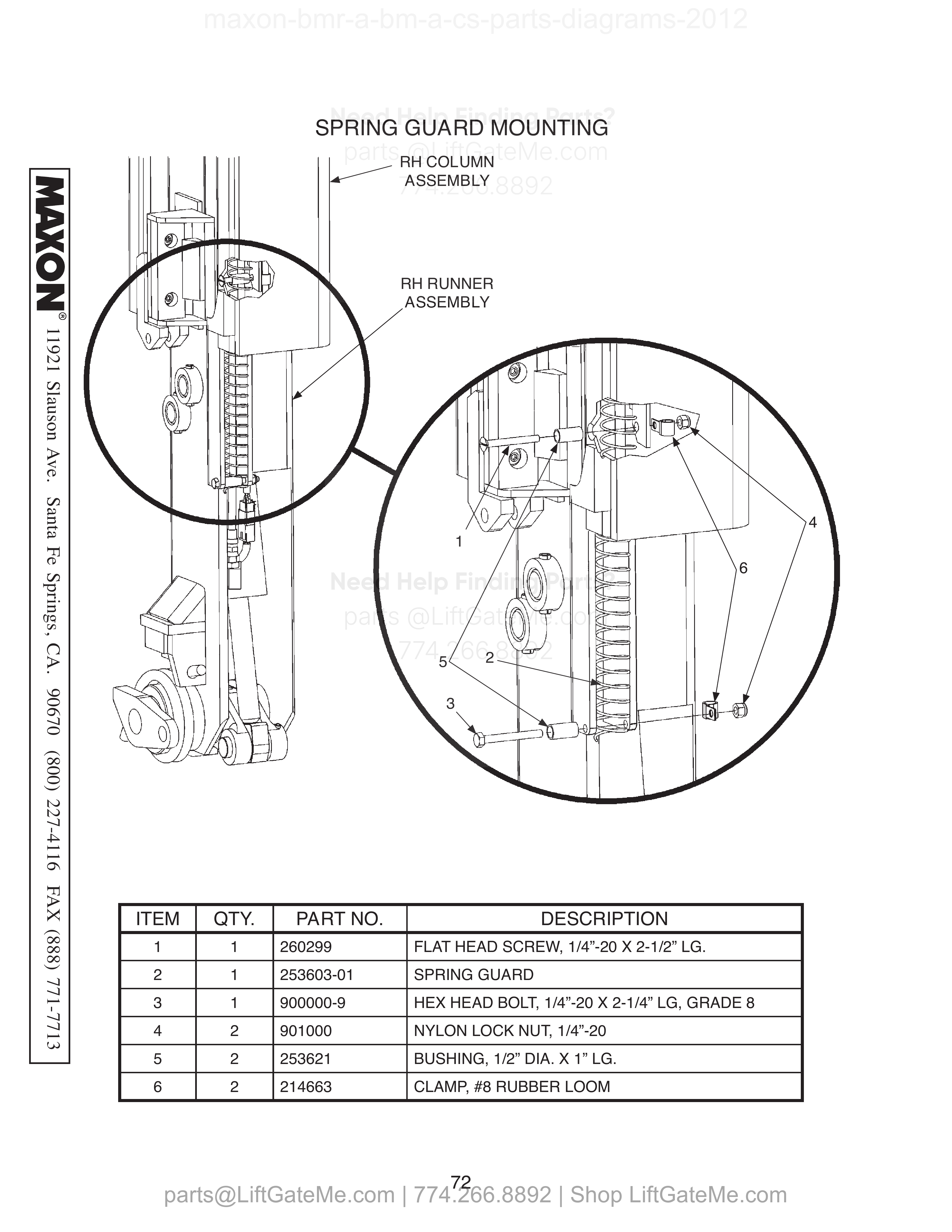 SPRING GUARD MOUNTING diagram