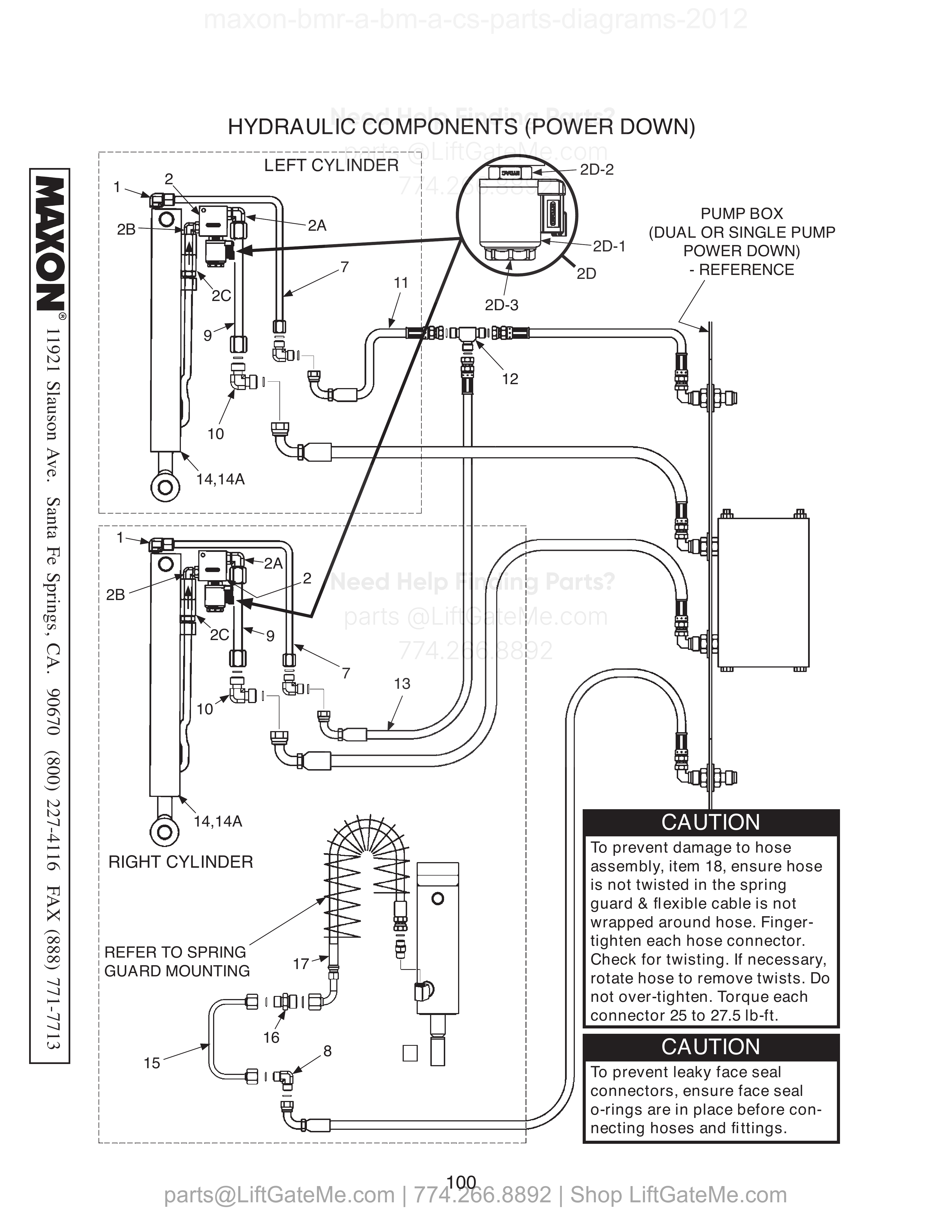 HYDRAULIC COMPONENTS (POWER DOWN) diagram