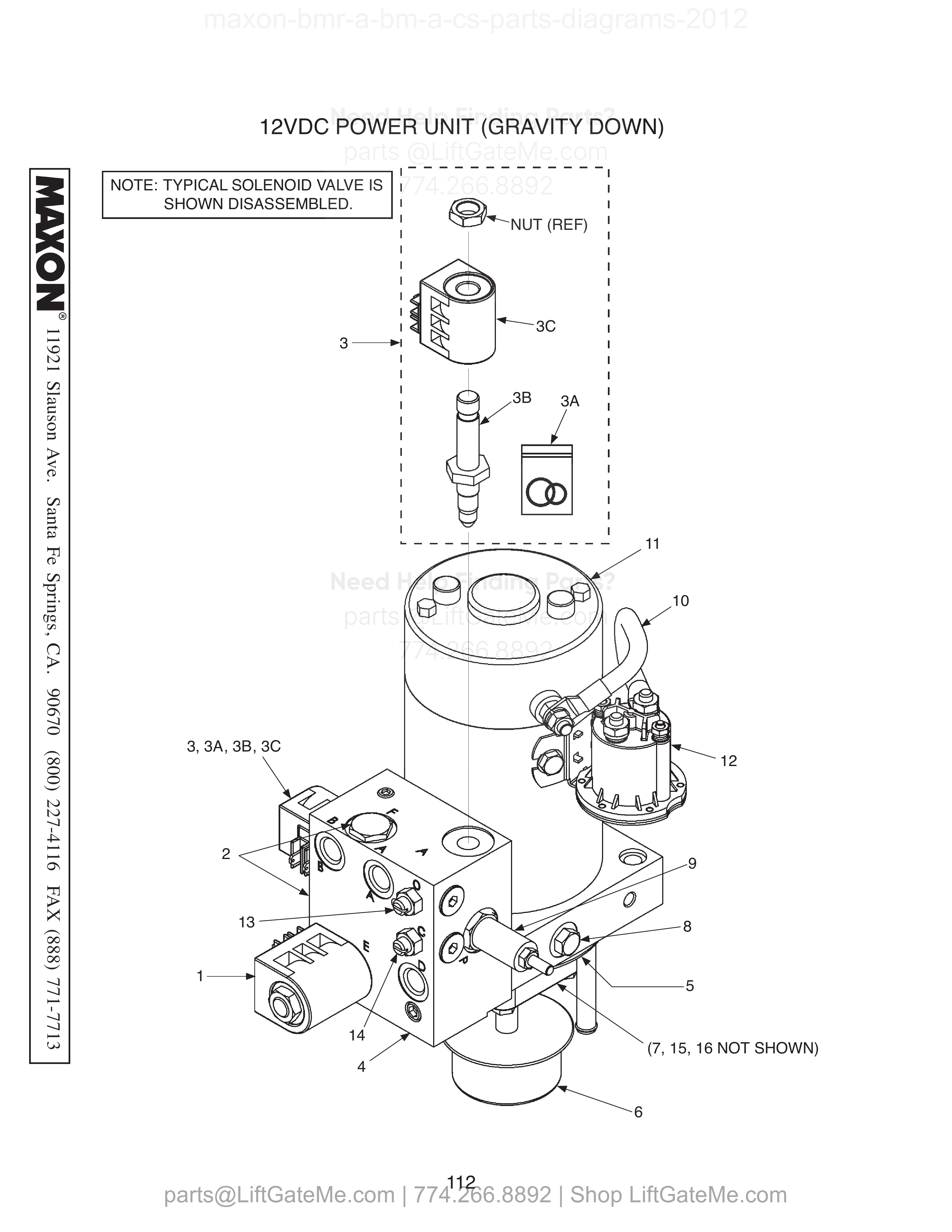 12VDC POWER UNIT (GRAVITY DOWN) diagram