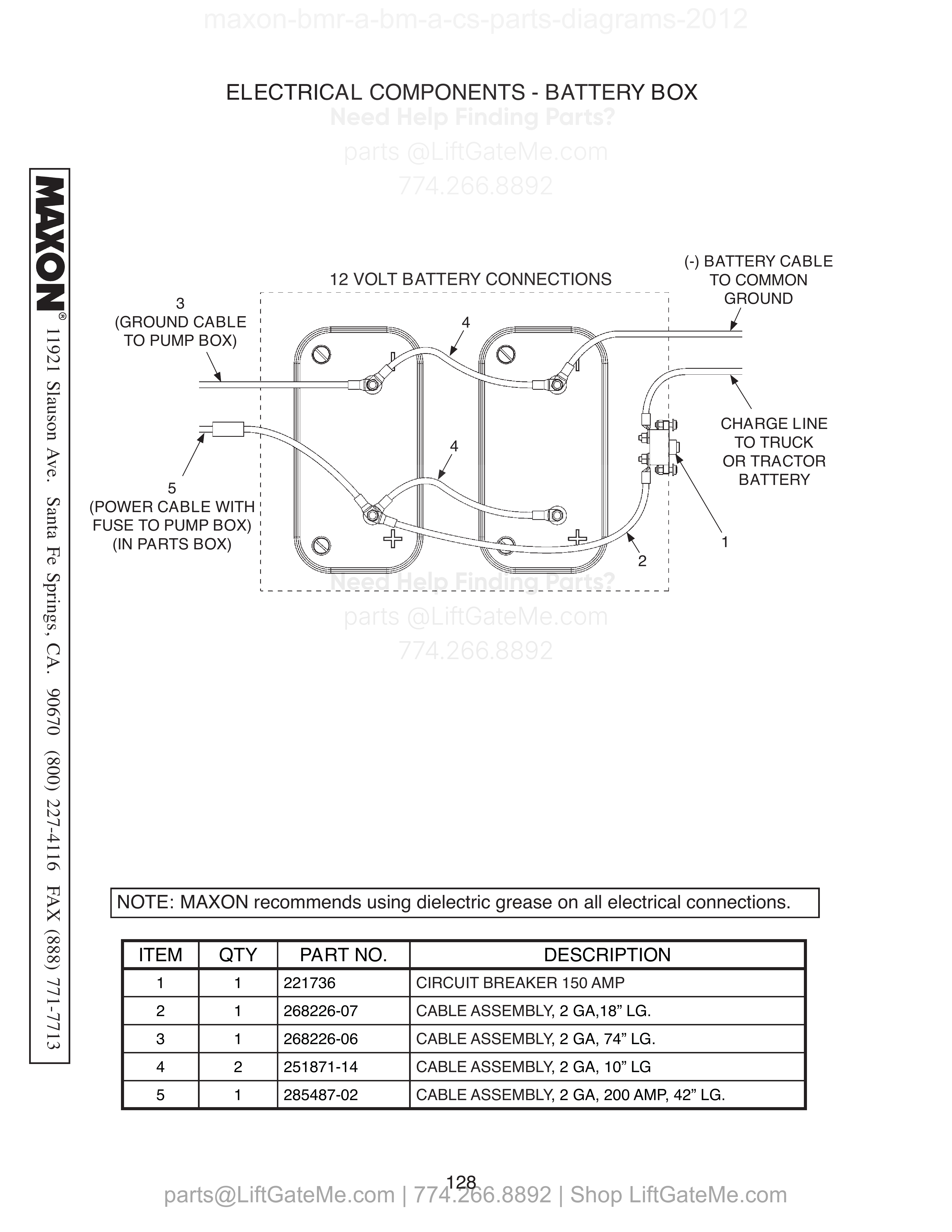 ELECTRICAL COMPONENTS - BATTERY BOX diagram