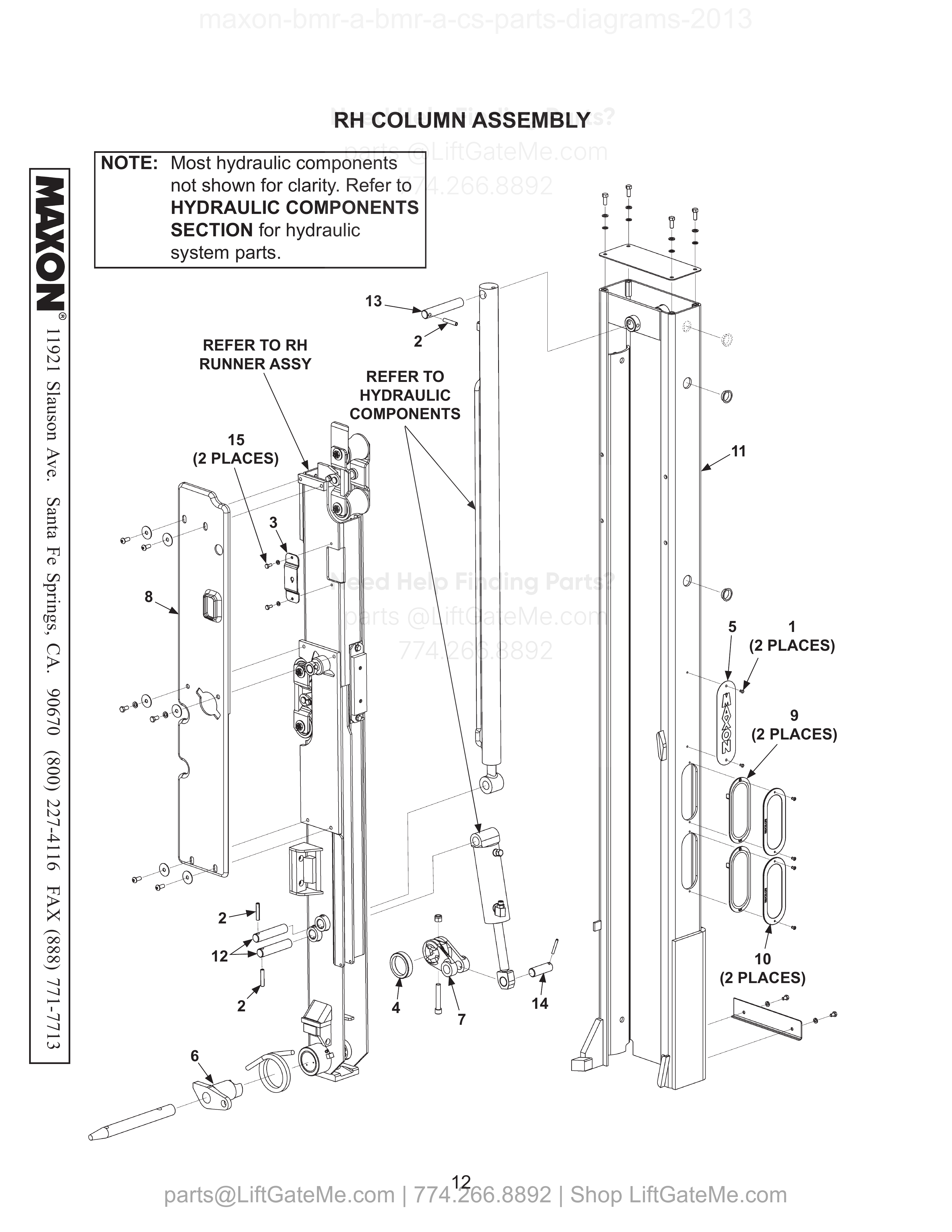 RH COLUMN ASSEMBLY diagram