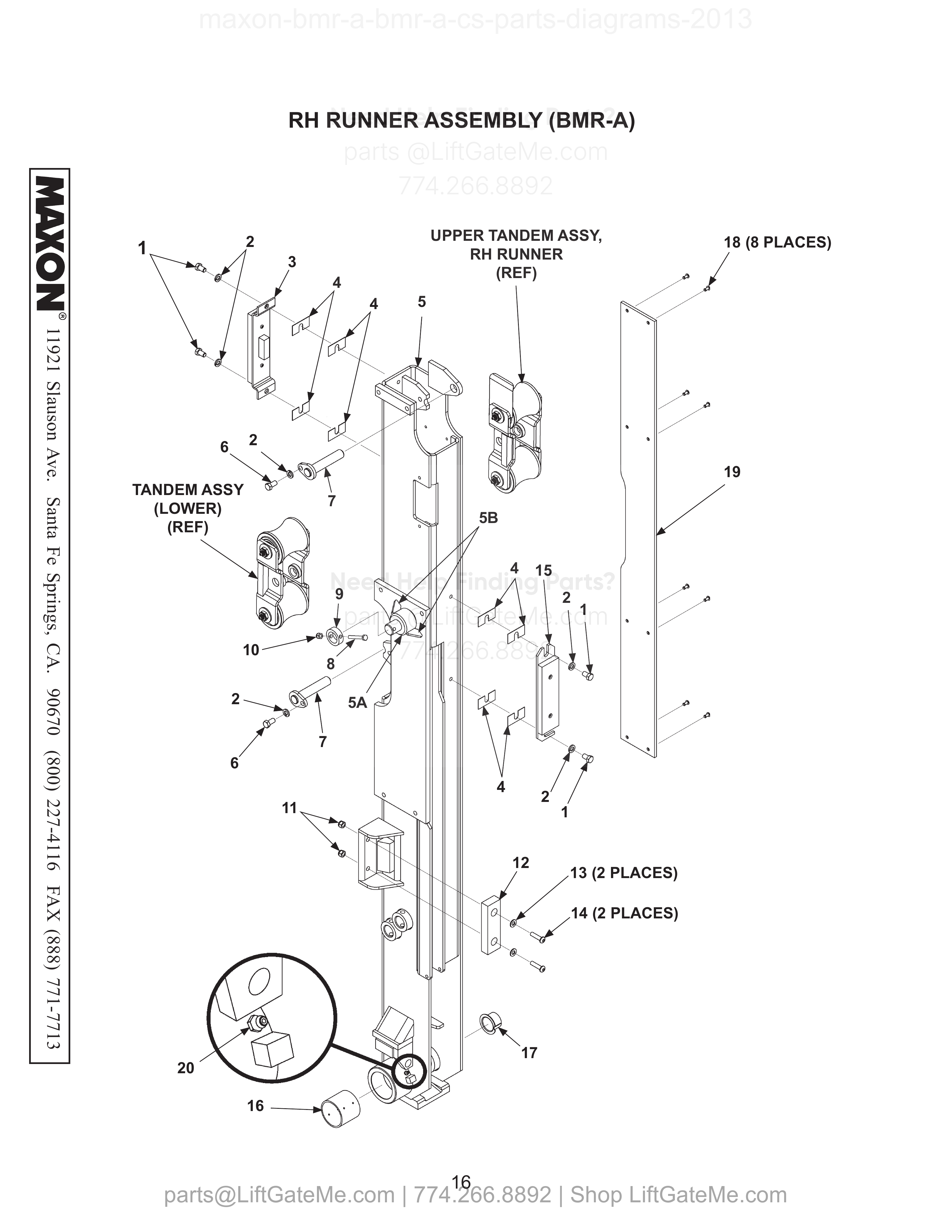 RH RUNNER ASSEMBLY (BMR-A) diagram