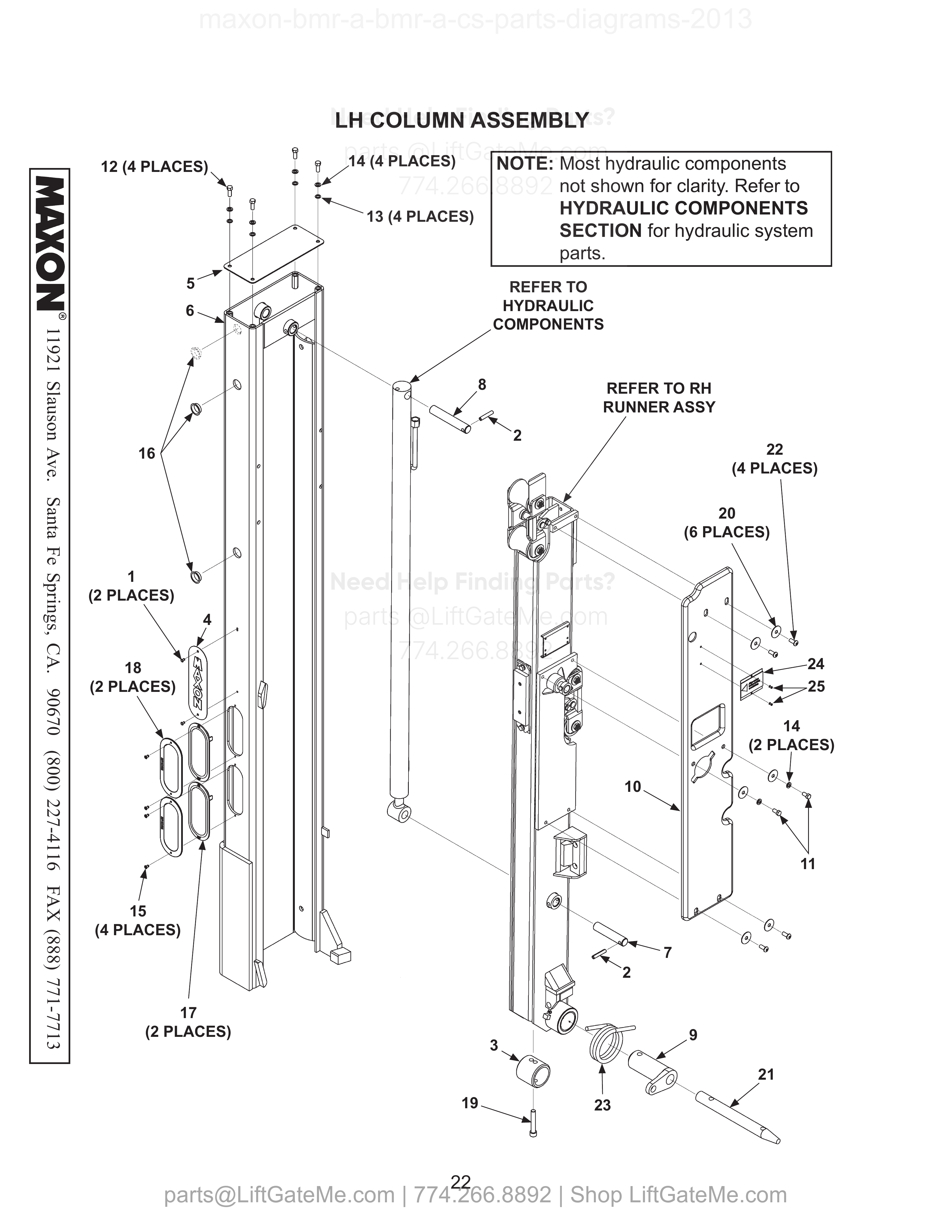 LH COLUMN ASSEMBLY diagram