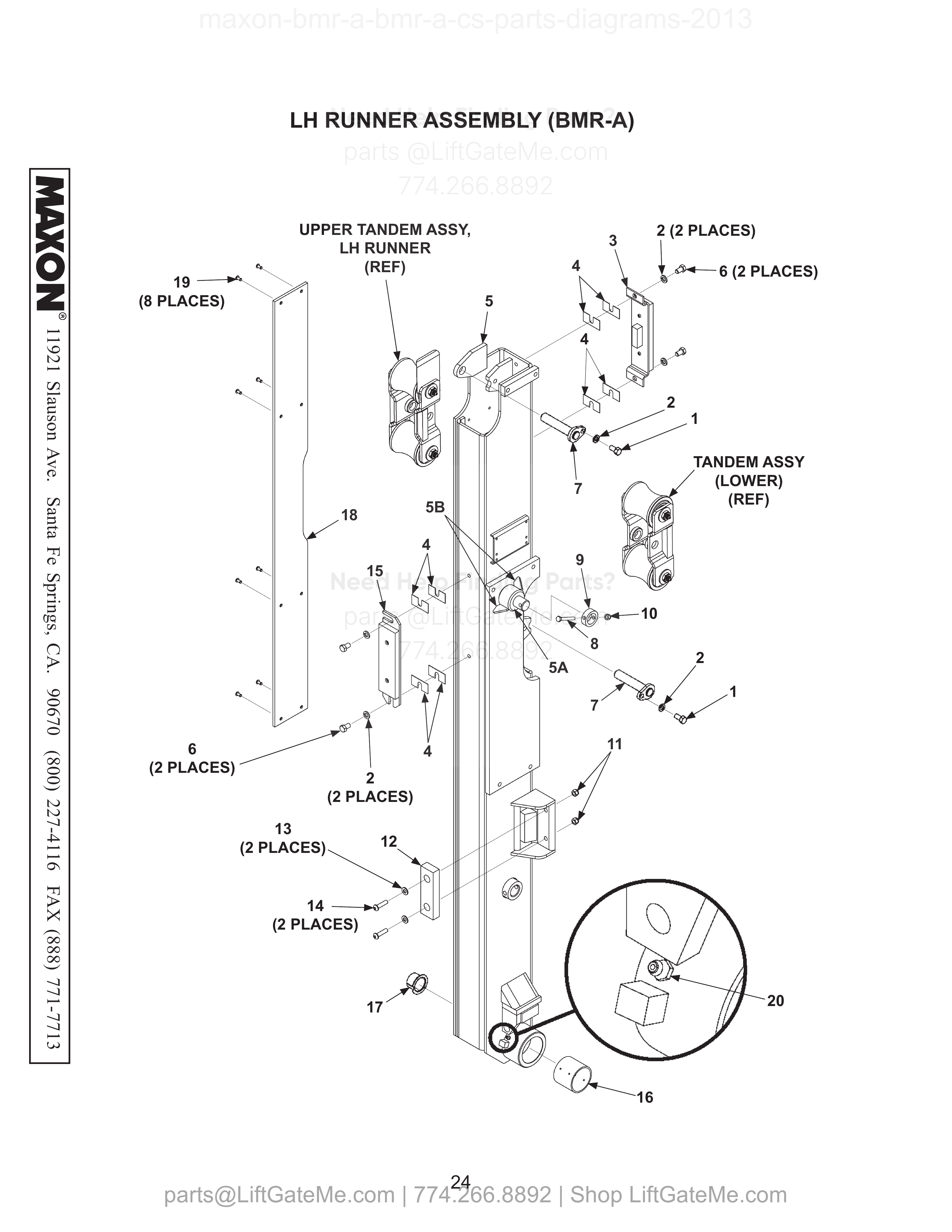 LH RUNNER ASSEMBLY (BMR-A) diagram