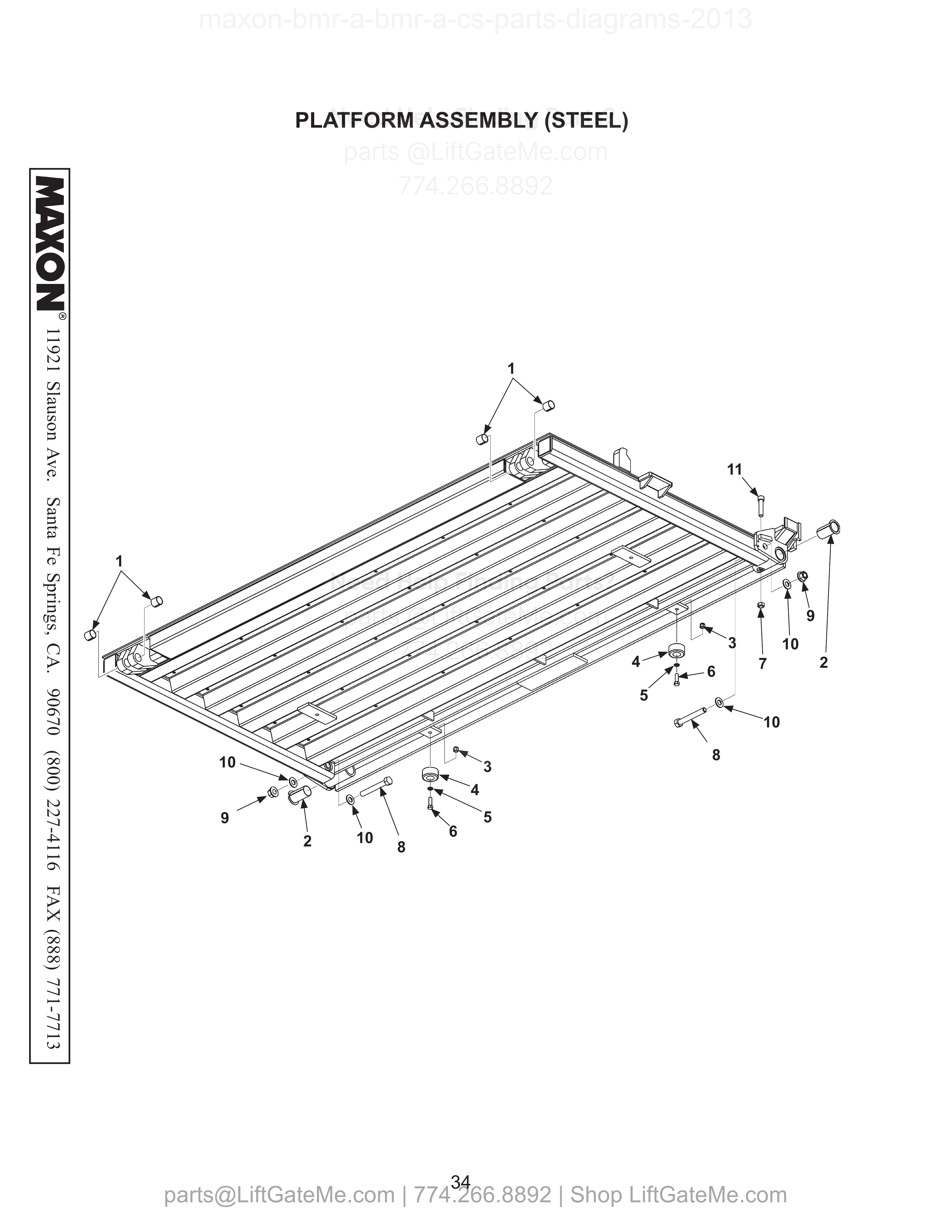 PLATFORM ASSEMBLY (STEEL) diagram