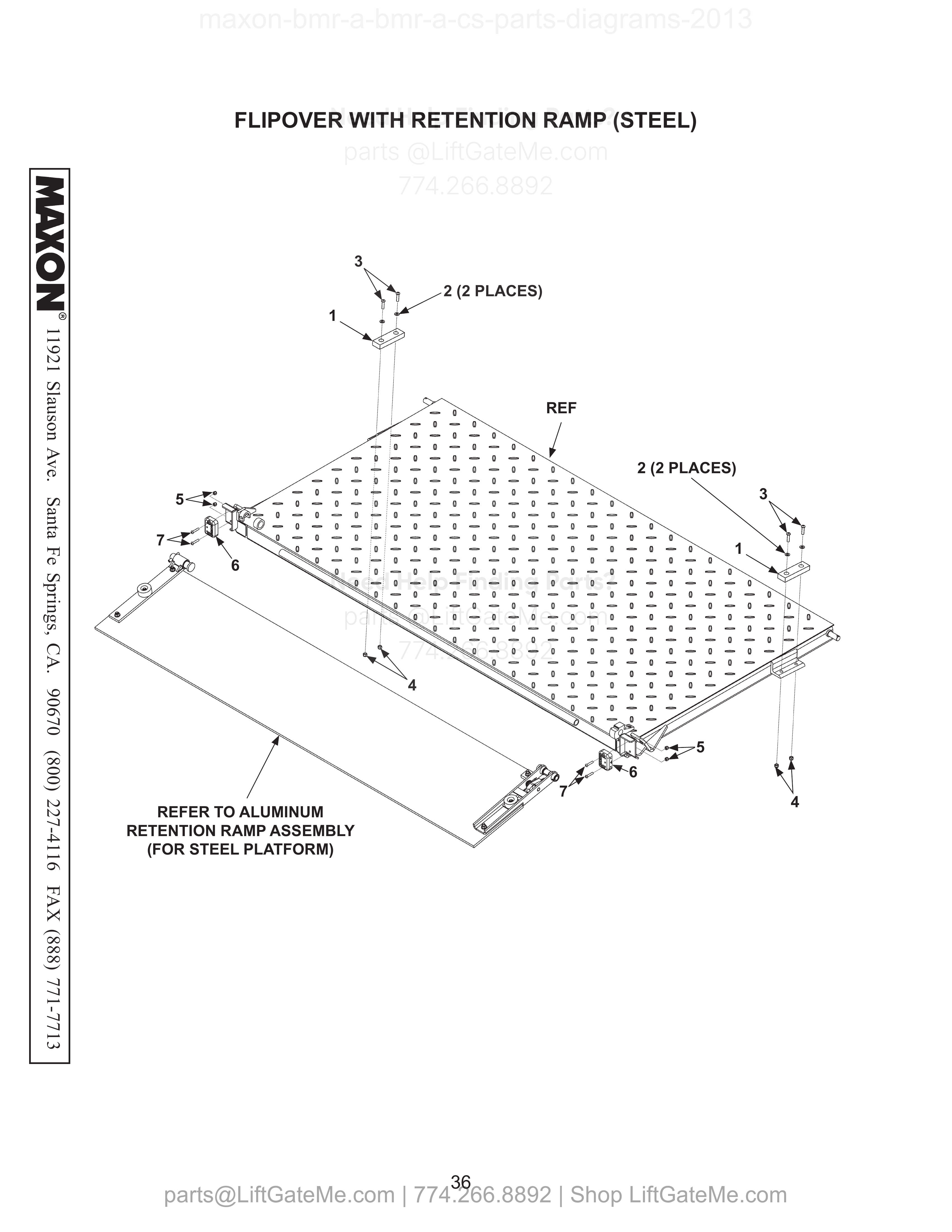 FLIPOVER WITH RETENTION RAMP (STEEL) diagram