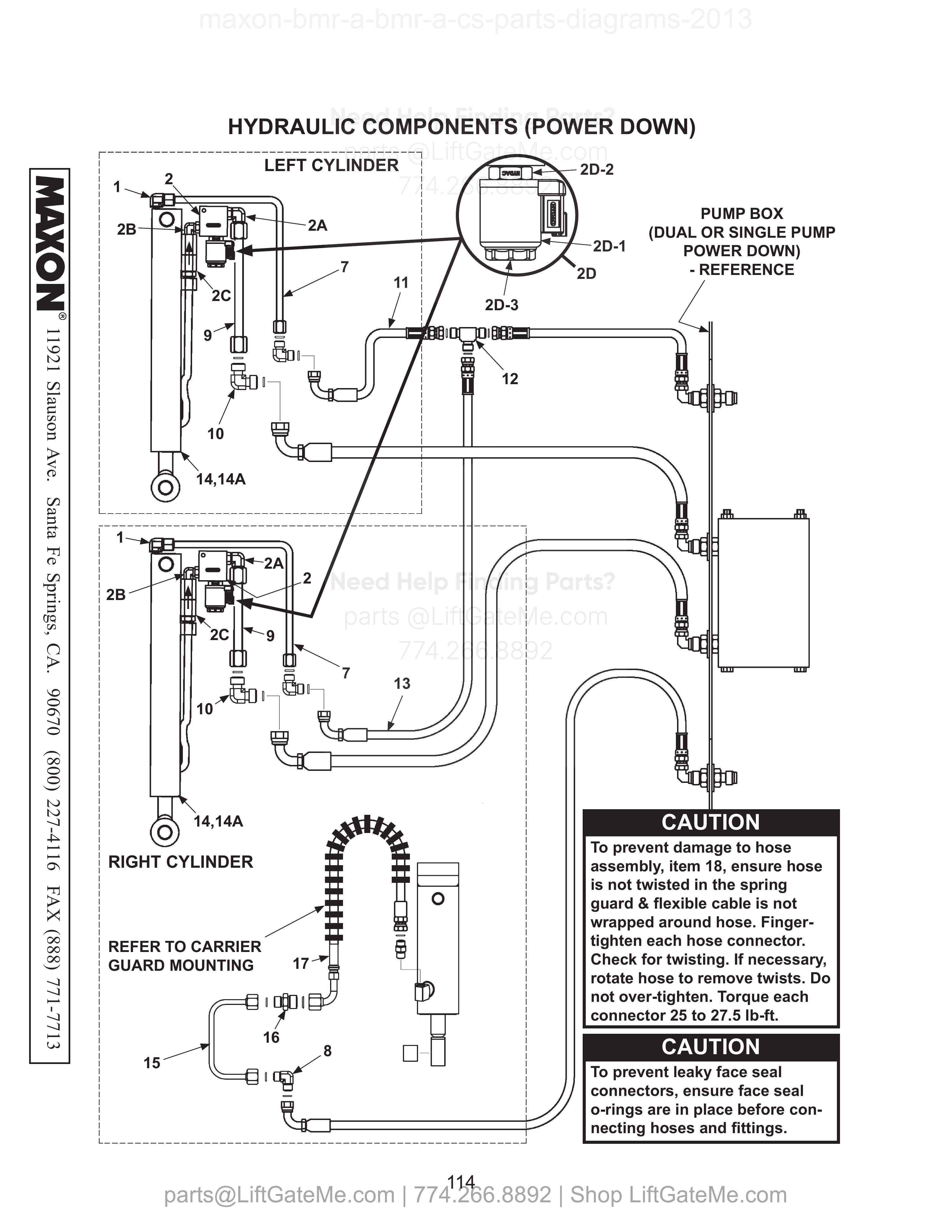 HYDRAULIC COMPONENTS (POWER DOWN) diagram