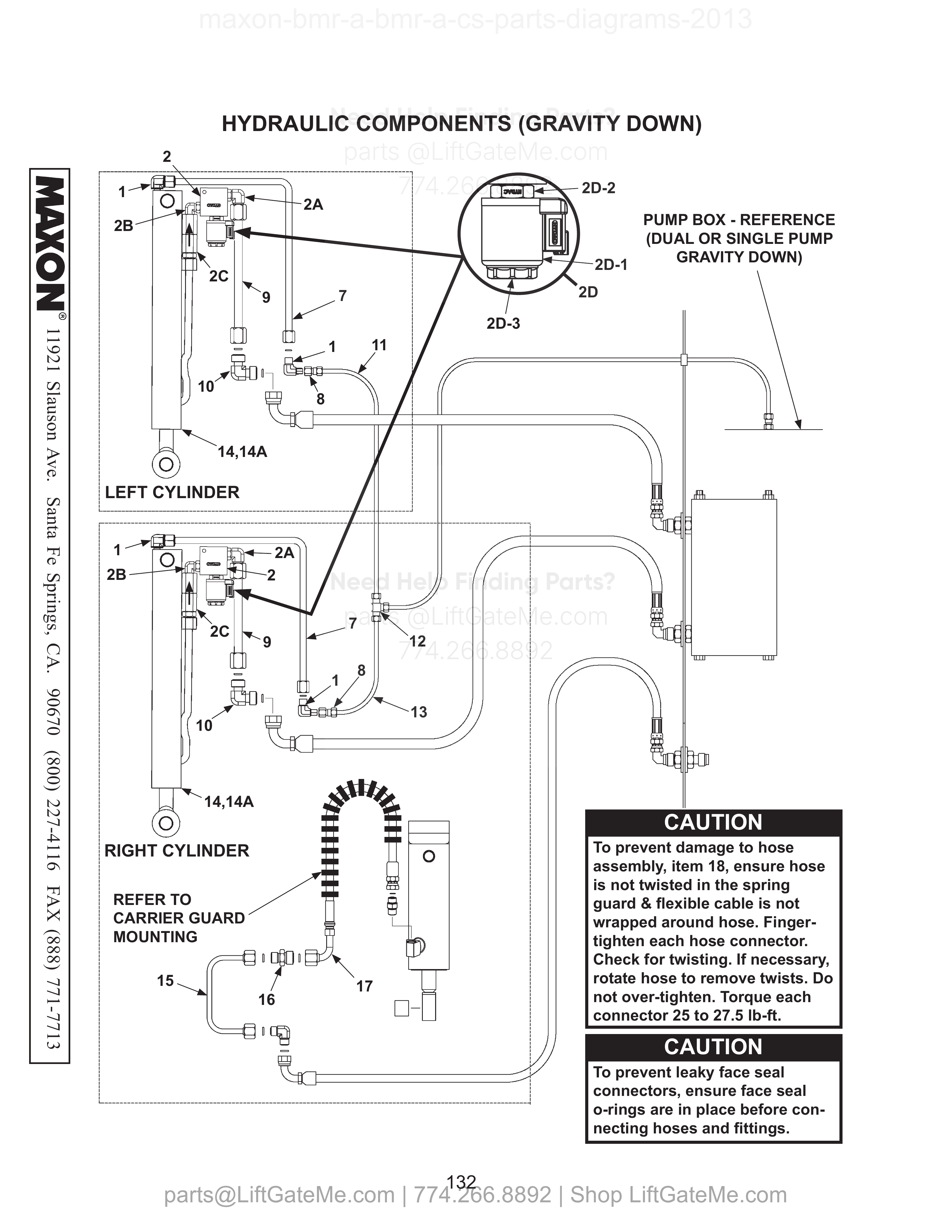 HYDRAULIC COMPONENTS (GRAVITY DOWN) diagram