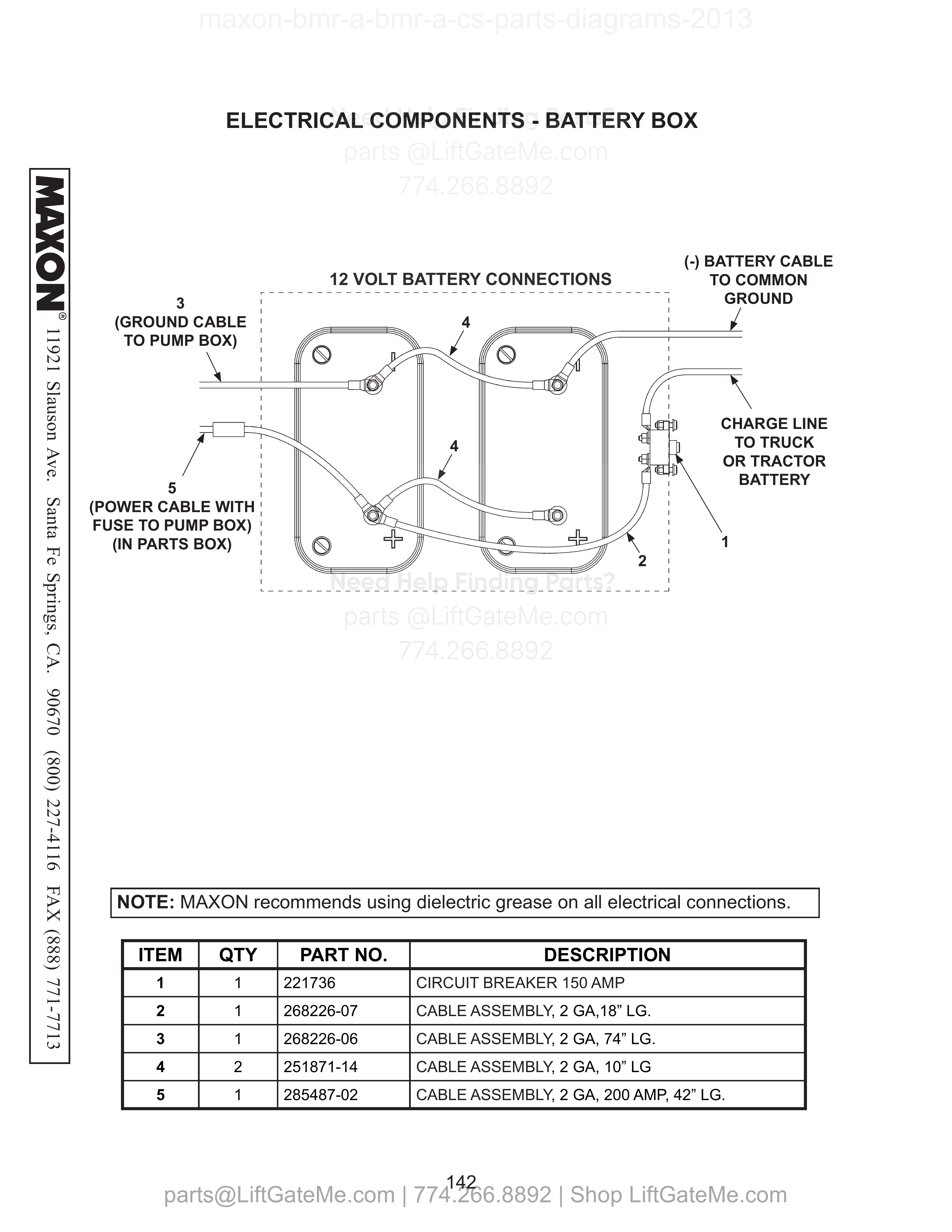 Electrical Components - Battery Box diagram
