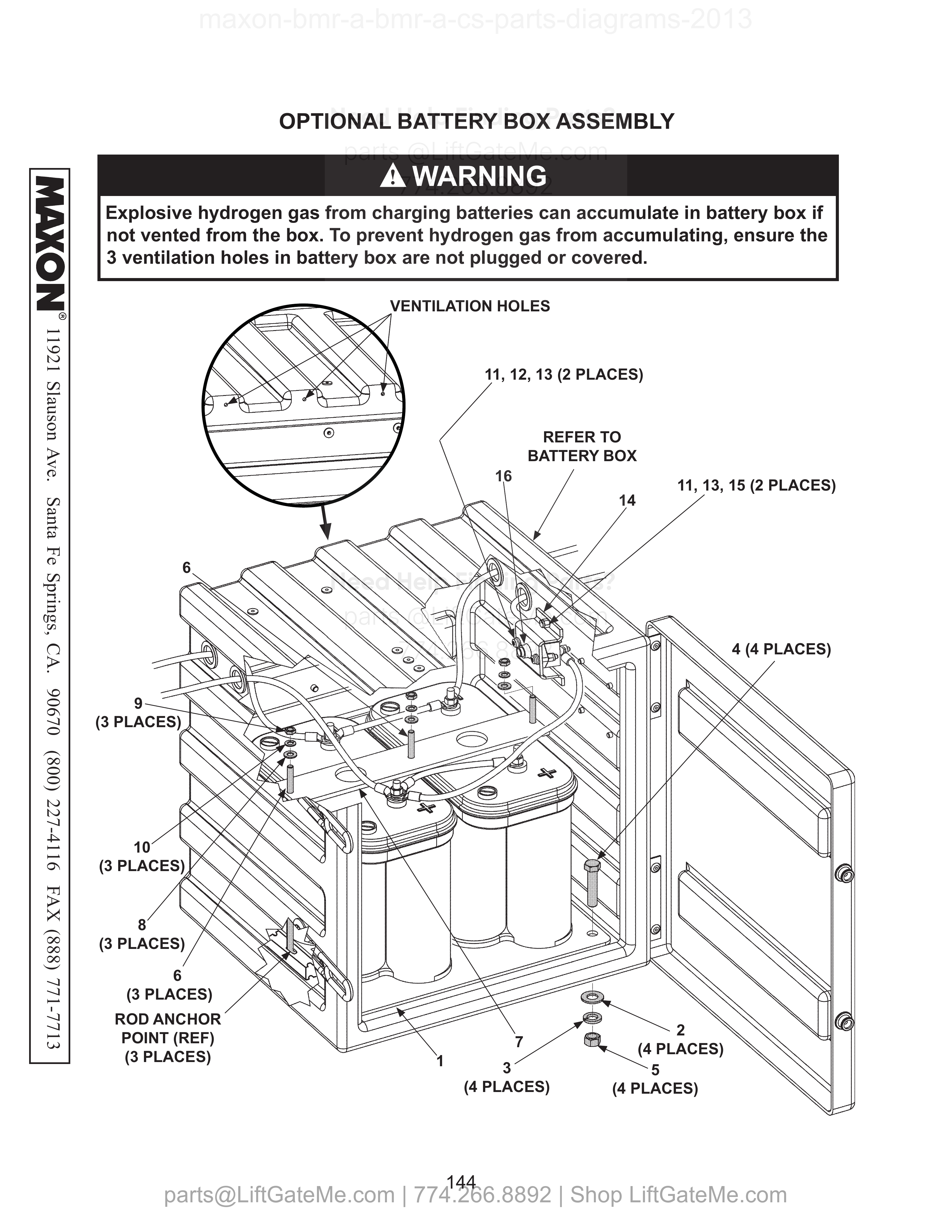 Optional Battery Box Assembly diagram